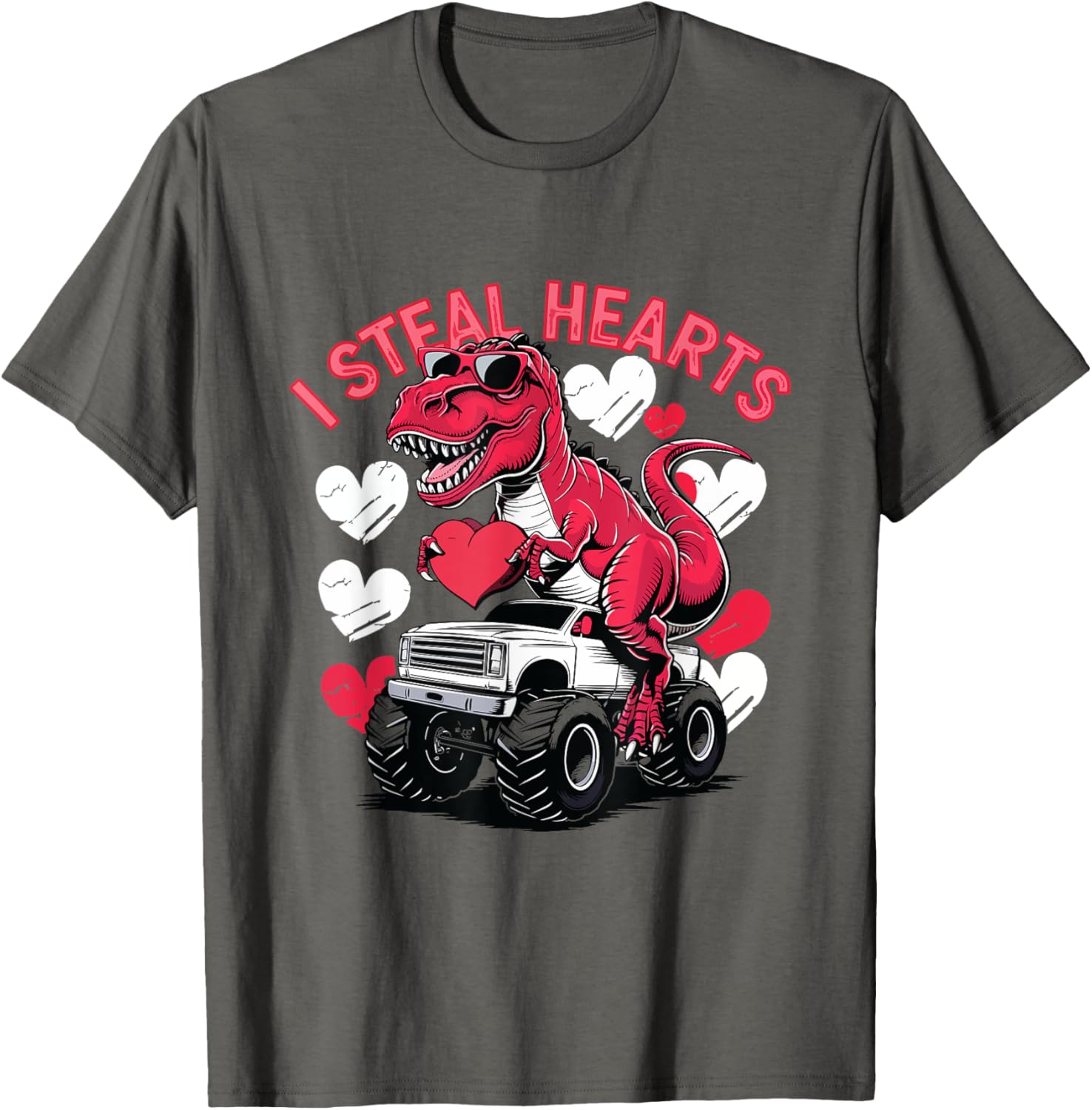 I Steal Hearts Toddler T-Rex Valentine's Day Shirt for Baby Boys - 29
