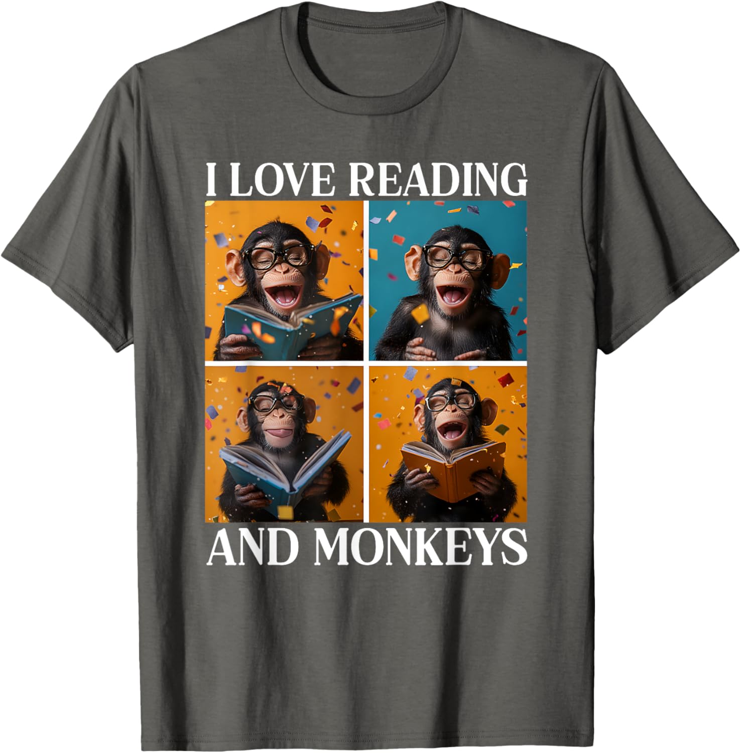 Adorable Love Reading and Monkeys T-Shirt for Book Lovers and Kids - 15