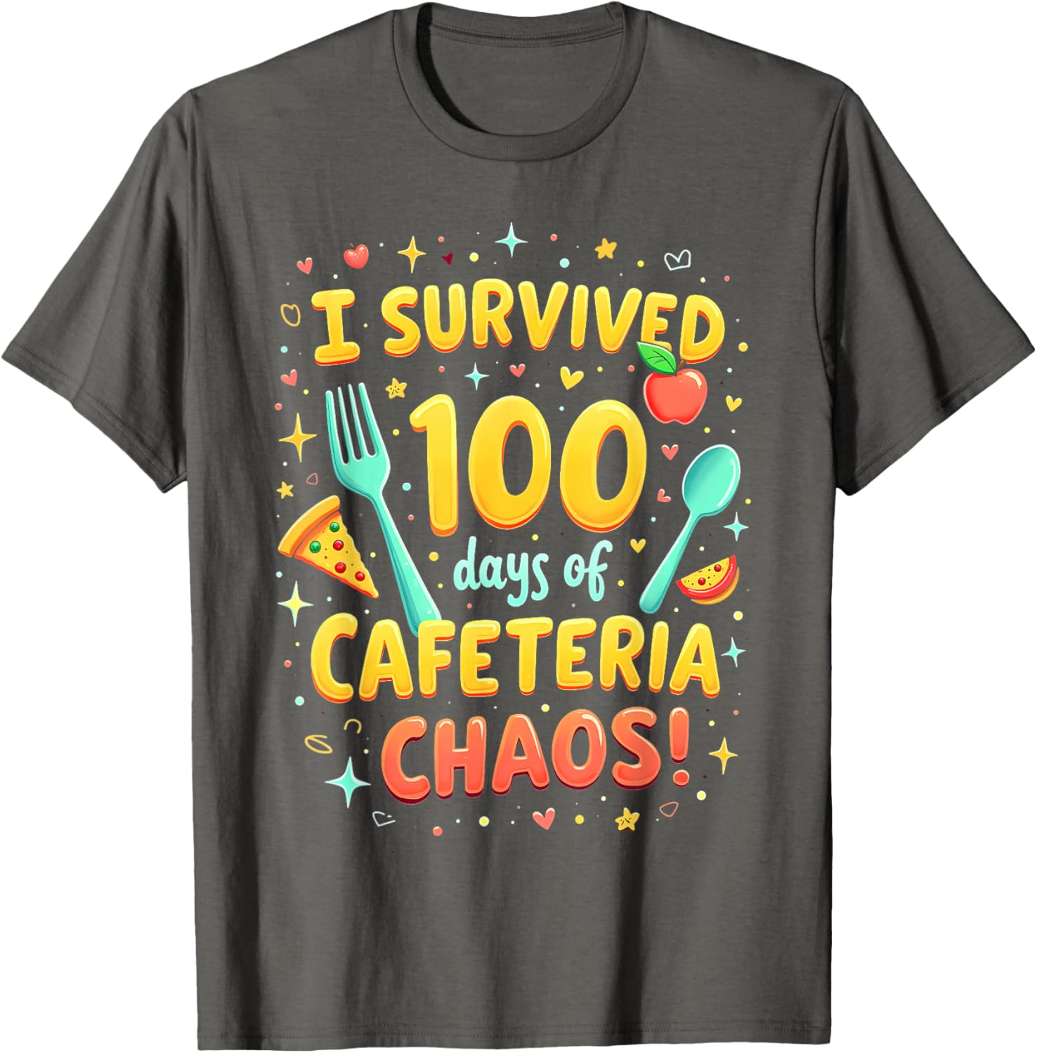 I Survived School Cafeteria Chaos Funny Lunch Lady T-Shirt for Kids - 19