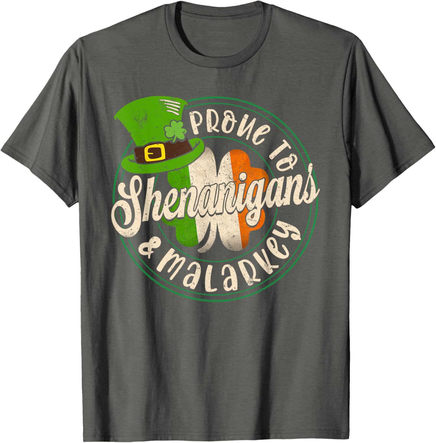 Prone to Shenanigans Fun St Patrick's Day Clover T-Shirt for All Ages - 14