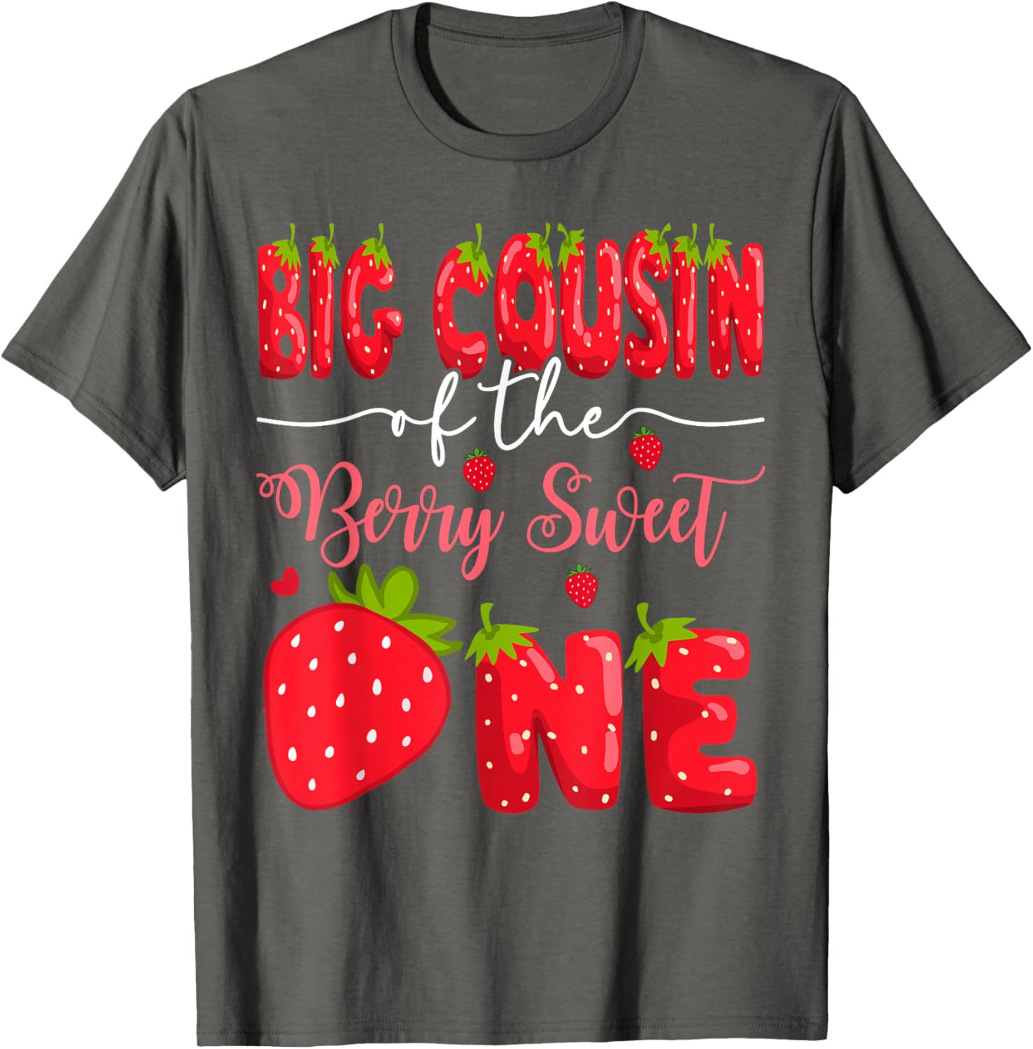 Big Cousin Strawberry T-Shirt for 1st Birthday Celebration - 5