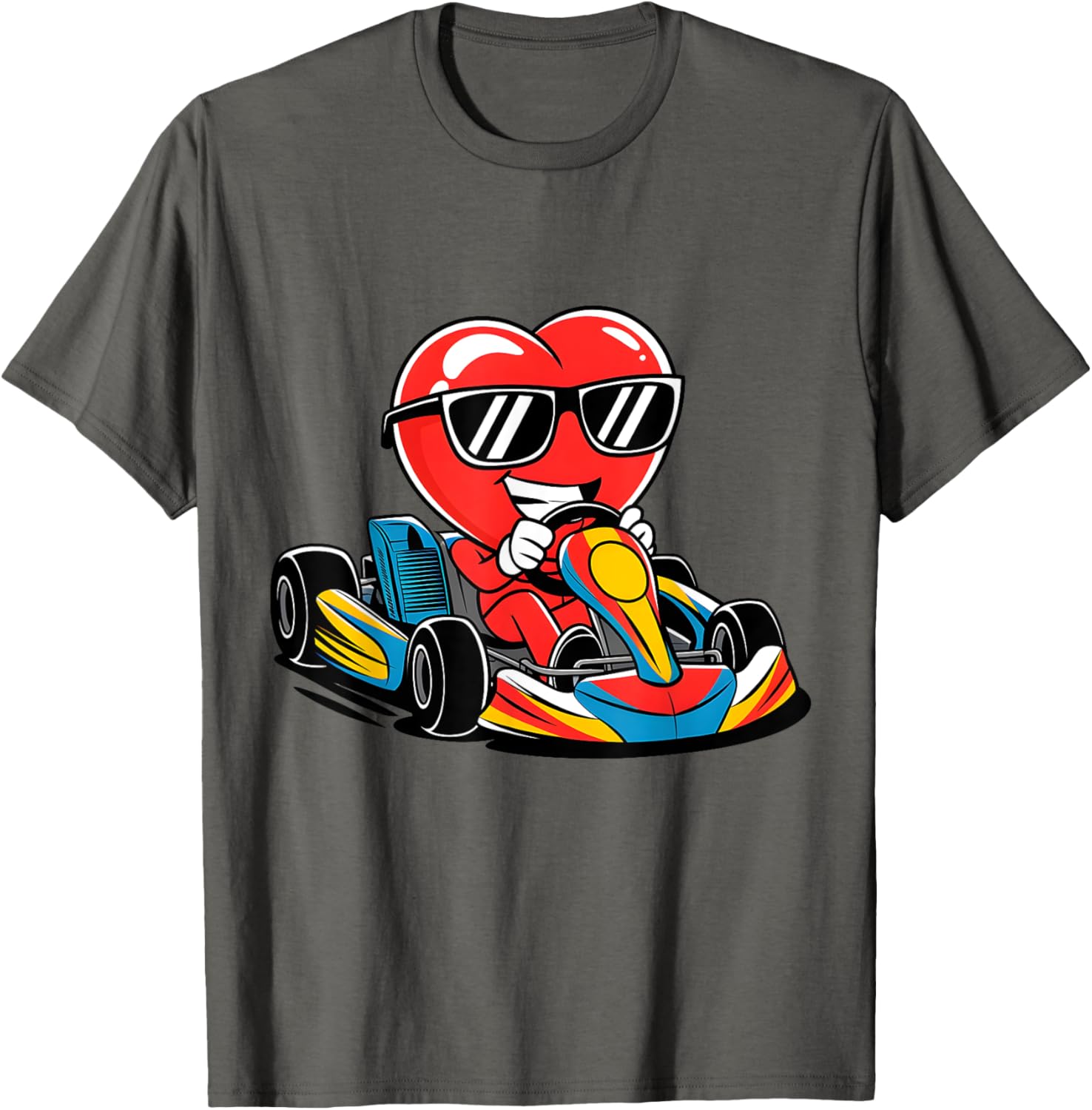 Heart Racing Go-Kart Valentine's Day T-Shirt for Boys and Girls - 24