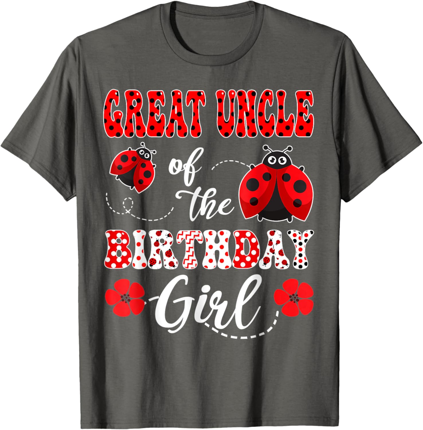 Great Uncle Of The Birthday Girl Ladybug T-Shirt for Special Occasions - 3