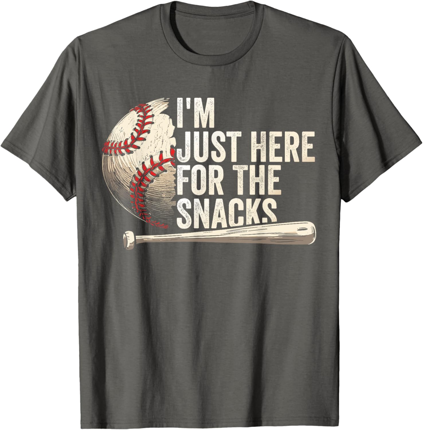 Funny Fantasy Baseball League T-Shirt I'm Just Here For The Snacks - 12