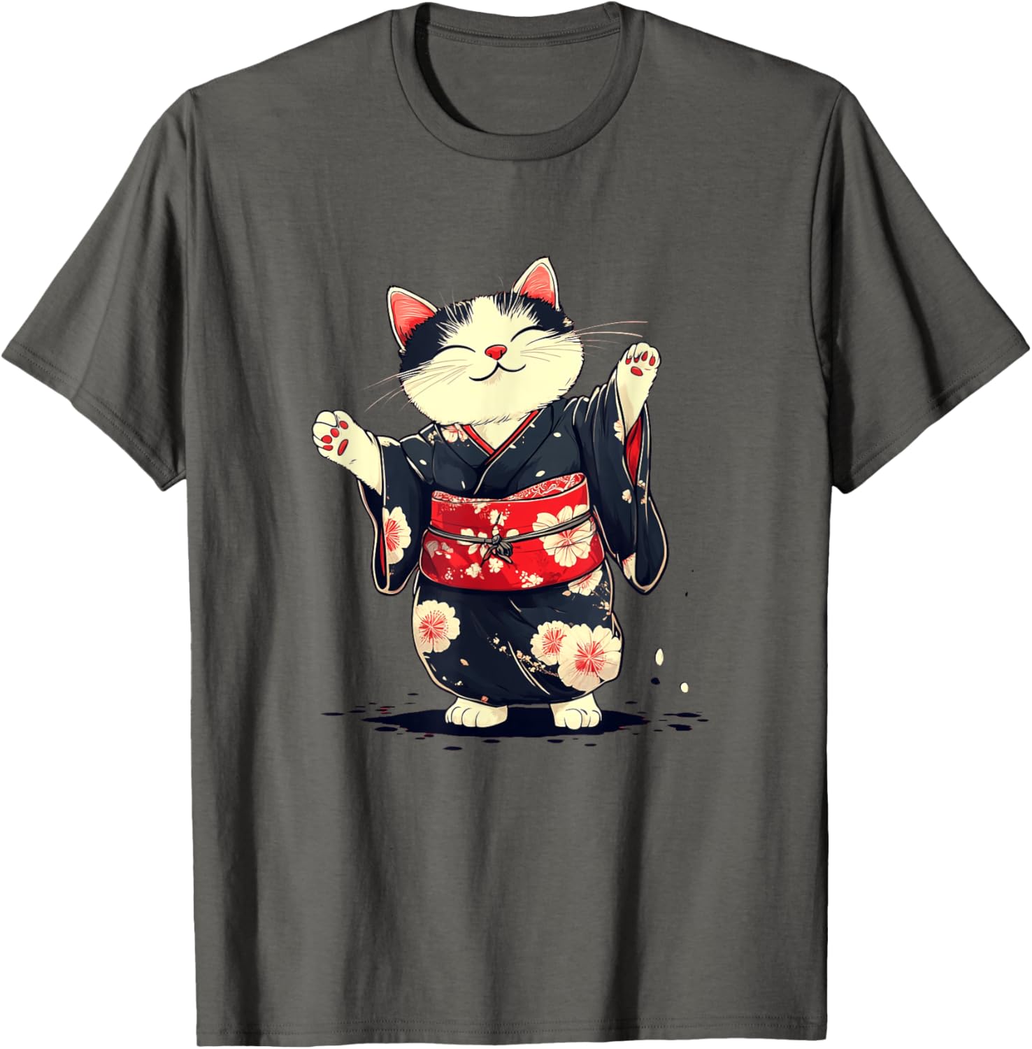 Pretty Kimono Cat T-Shirt for Japanese Style Lovers - Unisex Kids Adults - 20