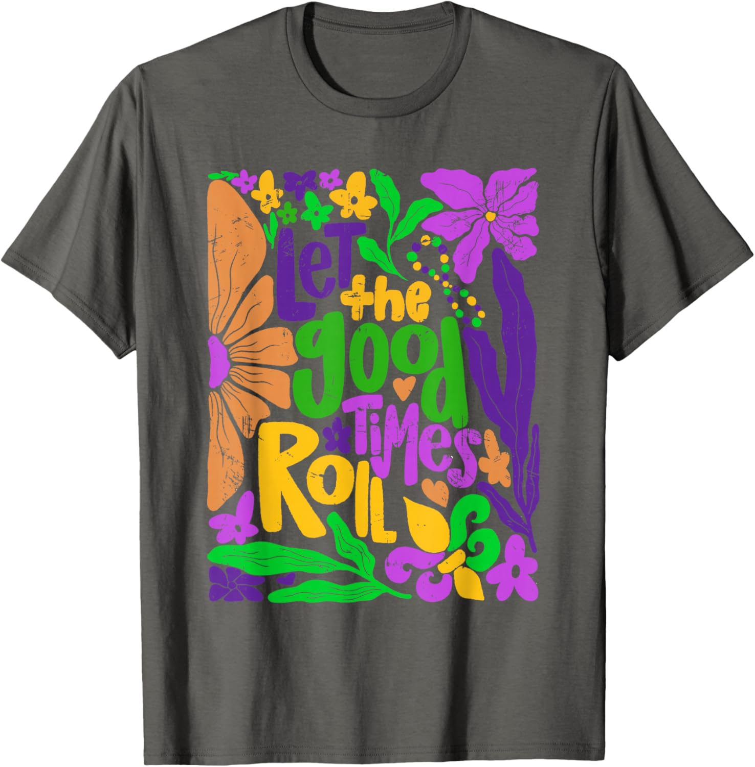 Mardi Gras Let the Good Times Roll Fleur De Lis T-Shirt for All Ages - 16