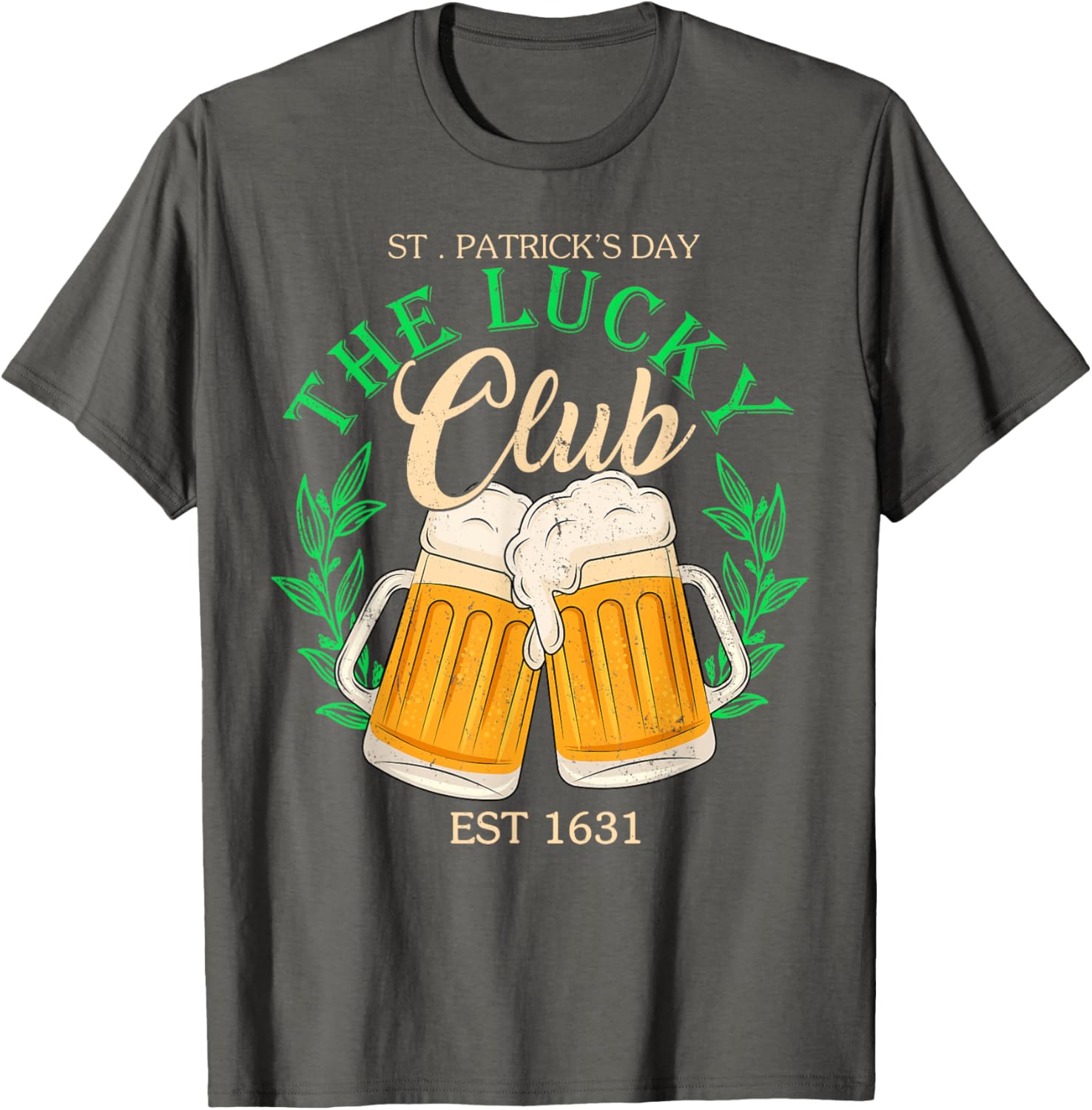 Lucky Club St. Patrick's Day Beer T-Shirt for Irish Group Fun - 12