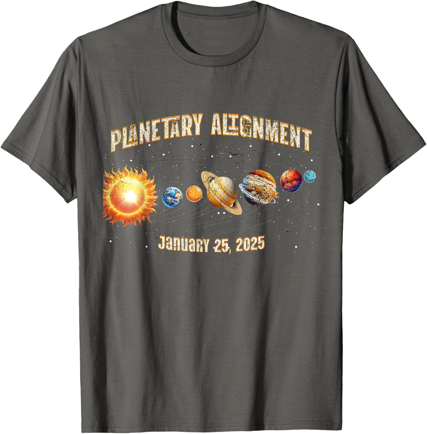 Vintage Planetary Alignment Memory T-Shirt for January 25 2025 Events - 18