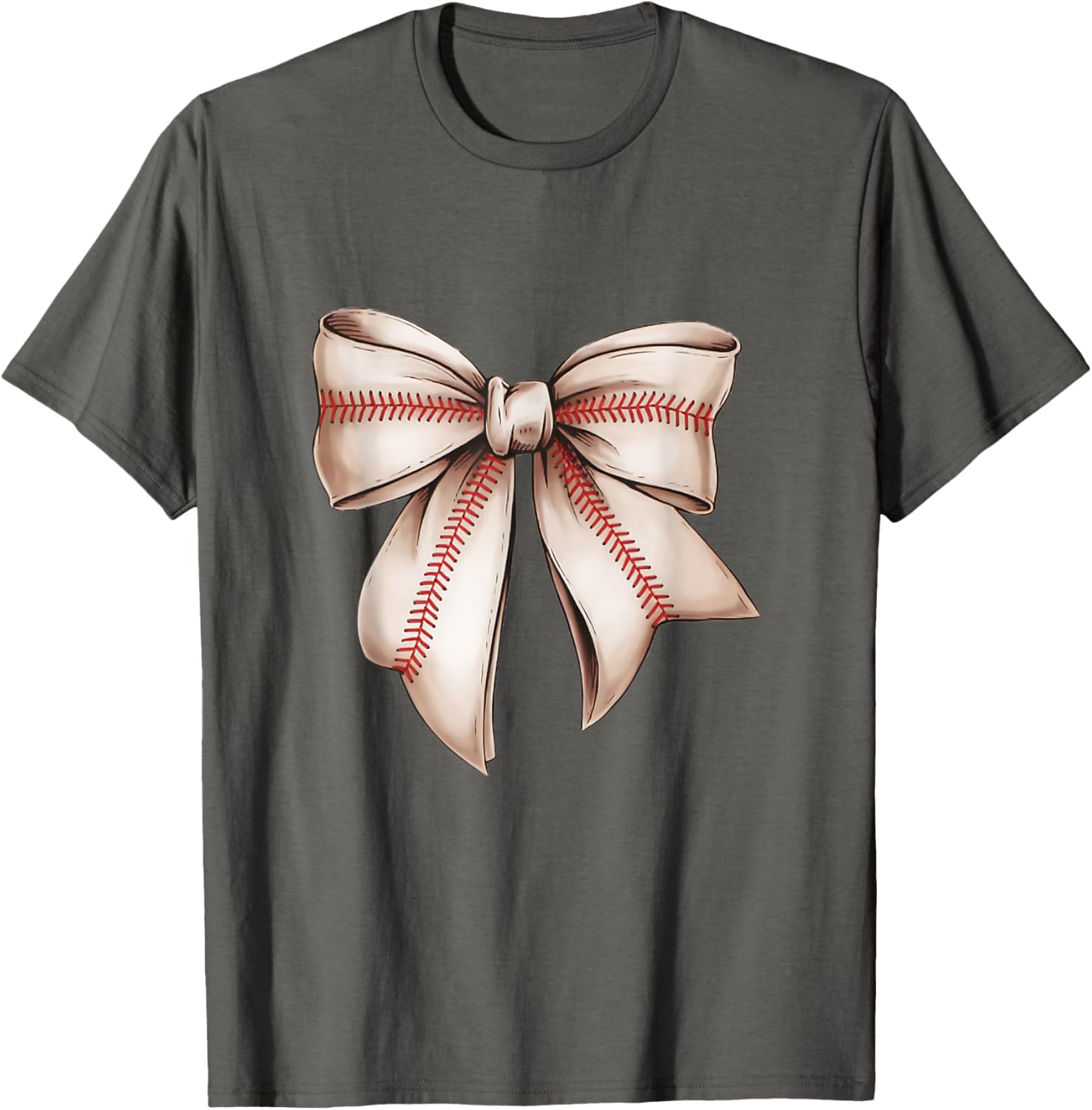Retro Baseball Bow T-Shirt for Sports Lovers, Fun Sublimation Design - 8