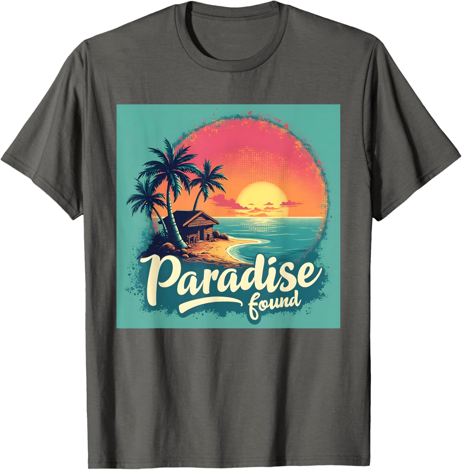 Tropical Paradise Sunset Shirt with Palm Trees and Ocean Design - 11