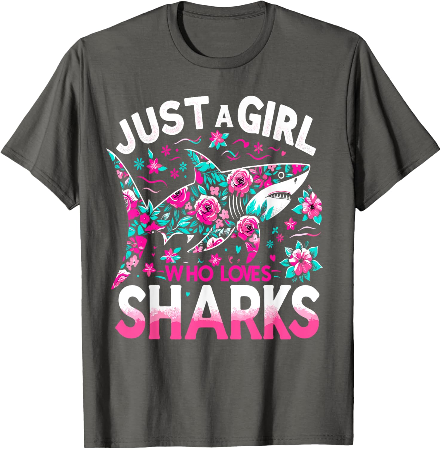 Just A Girl Who Loves Sharks T-Shirt for Shark Lovers and Ocean Fans - 3