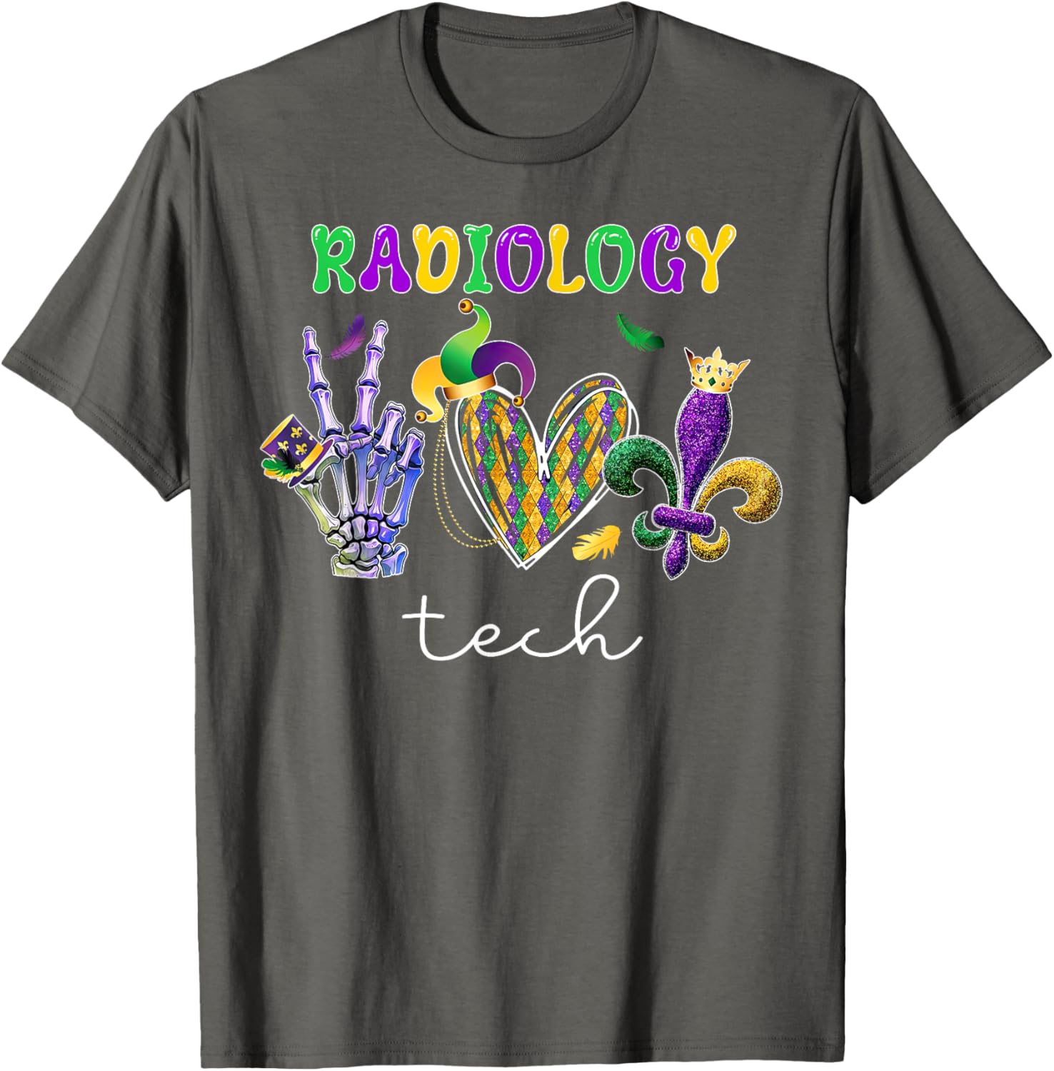 Radiology Tech Mardi Gras T-Shirt for X-Ray Technologists and Fans - 14