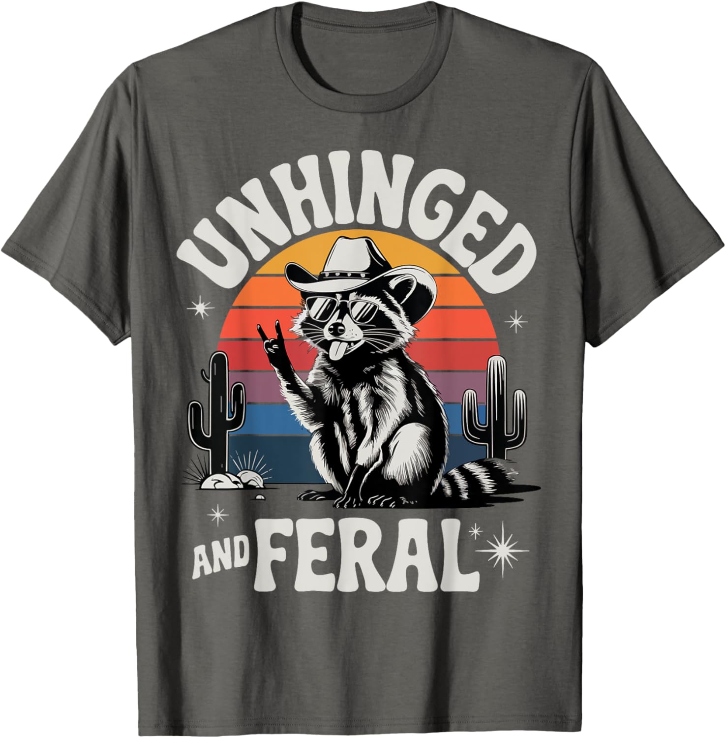 Funny Retro Cowboy Raccoon T-Shirt for Rodeo Lovers and Animal Fans - 14