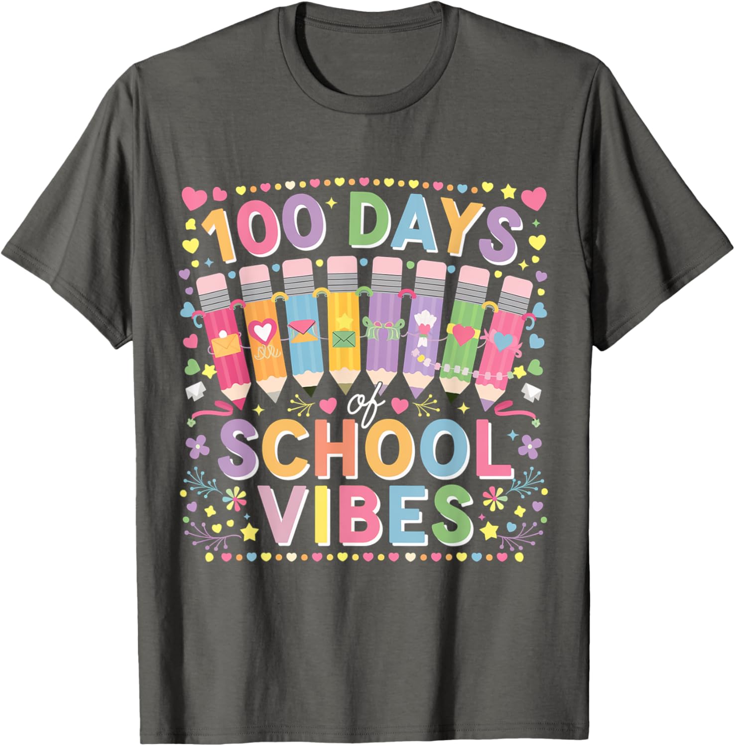 Cute Heart 100th Day of School T-Shirt for Kids Fun Celebration Wear - 4
