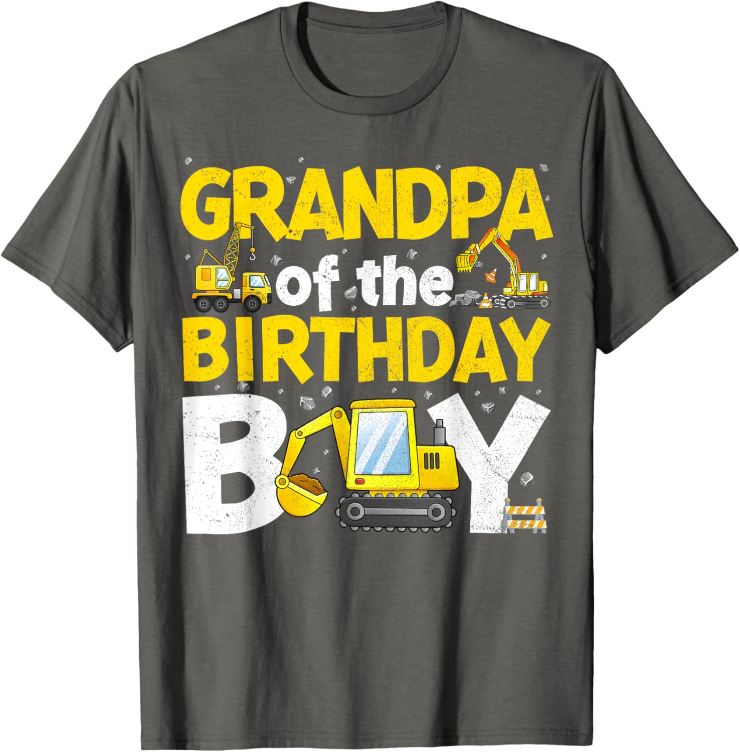 Grandpa Of The Birthday Boy Construction Family Party T-Shirt Gift - 17