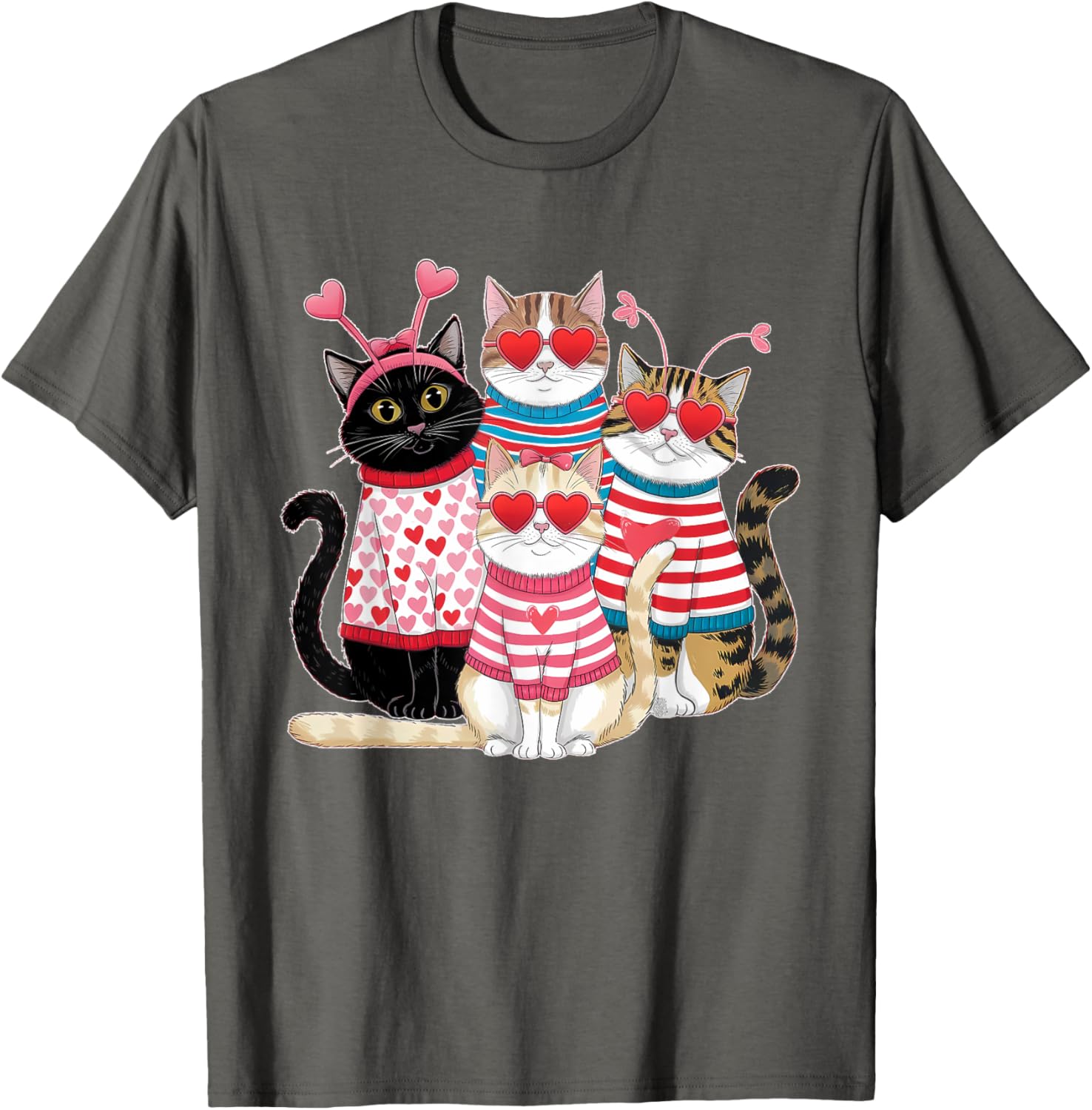Happy Meowentine's Cute Cat T-Shirt for Girls - Perfect Valentine's Gift - 5
