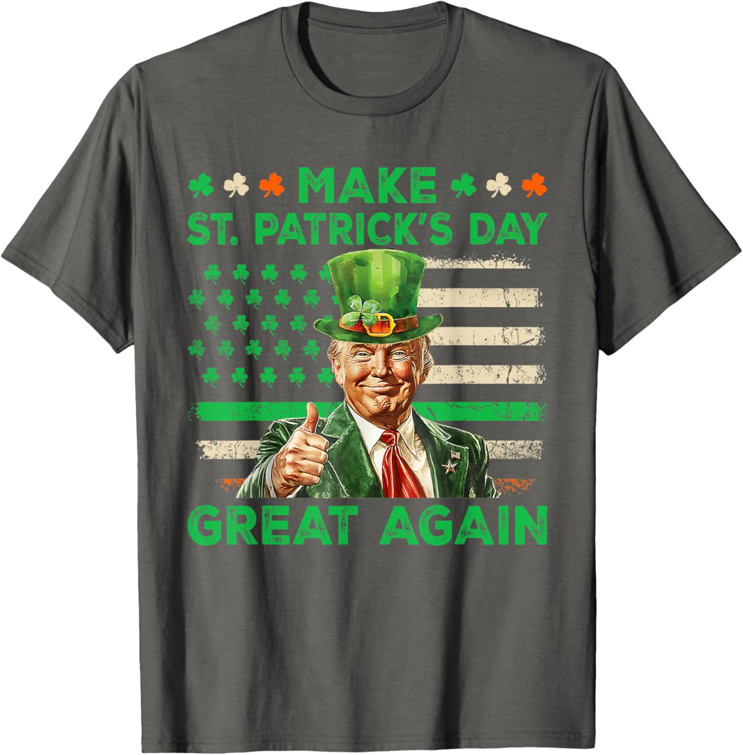 St Patricks Day Trump T-Shirt Irish American Flag Fun Apparel - 2