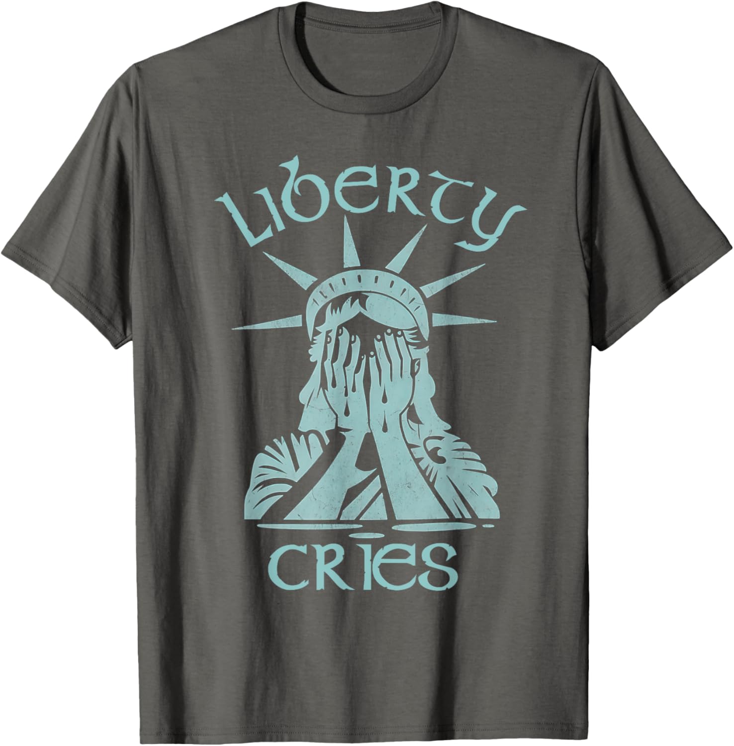 Statue of Liberty Headache Disgust Cry T-Shirt for American Pride - 19
