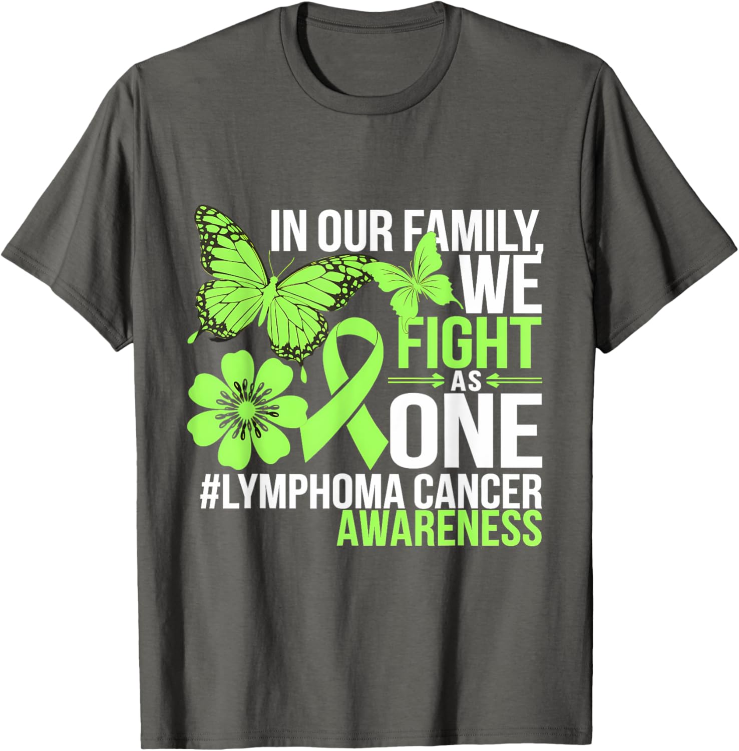 Green Ribbon Lymphoma Awareness We Fight As One T-Shirt for Supporters - 28