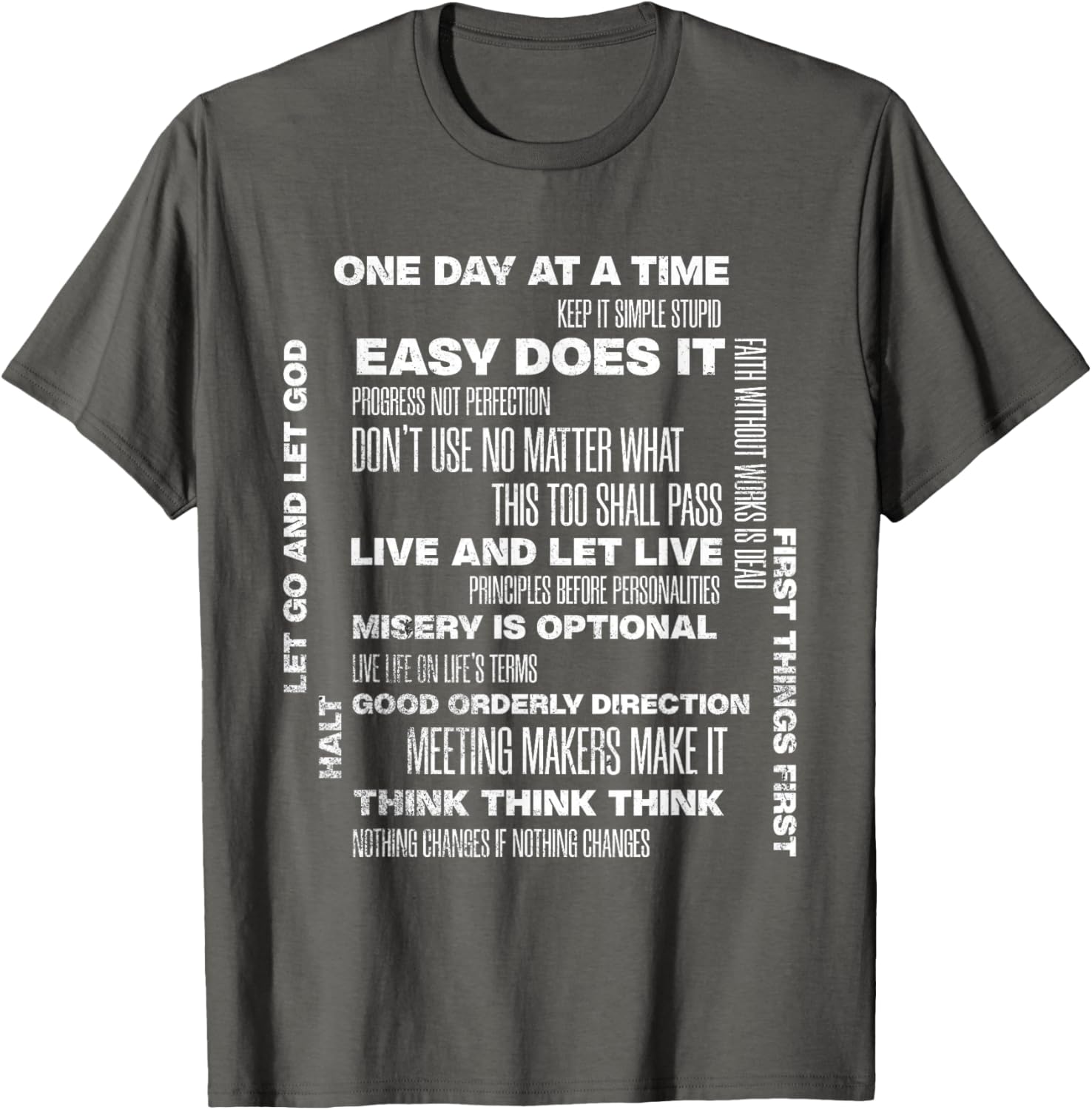One Day At A Time Inspirational Recovery Sobriety Anniversary T-Shirt - 11