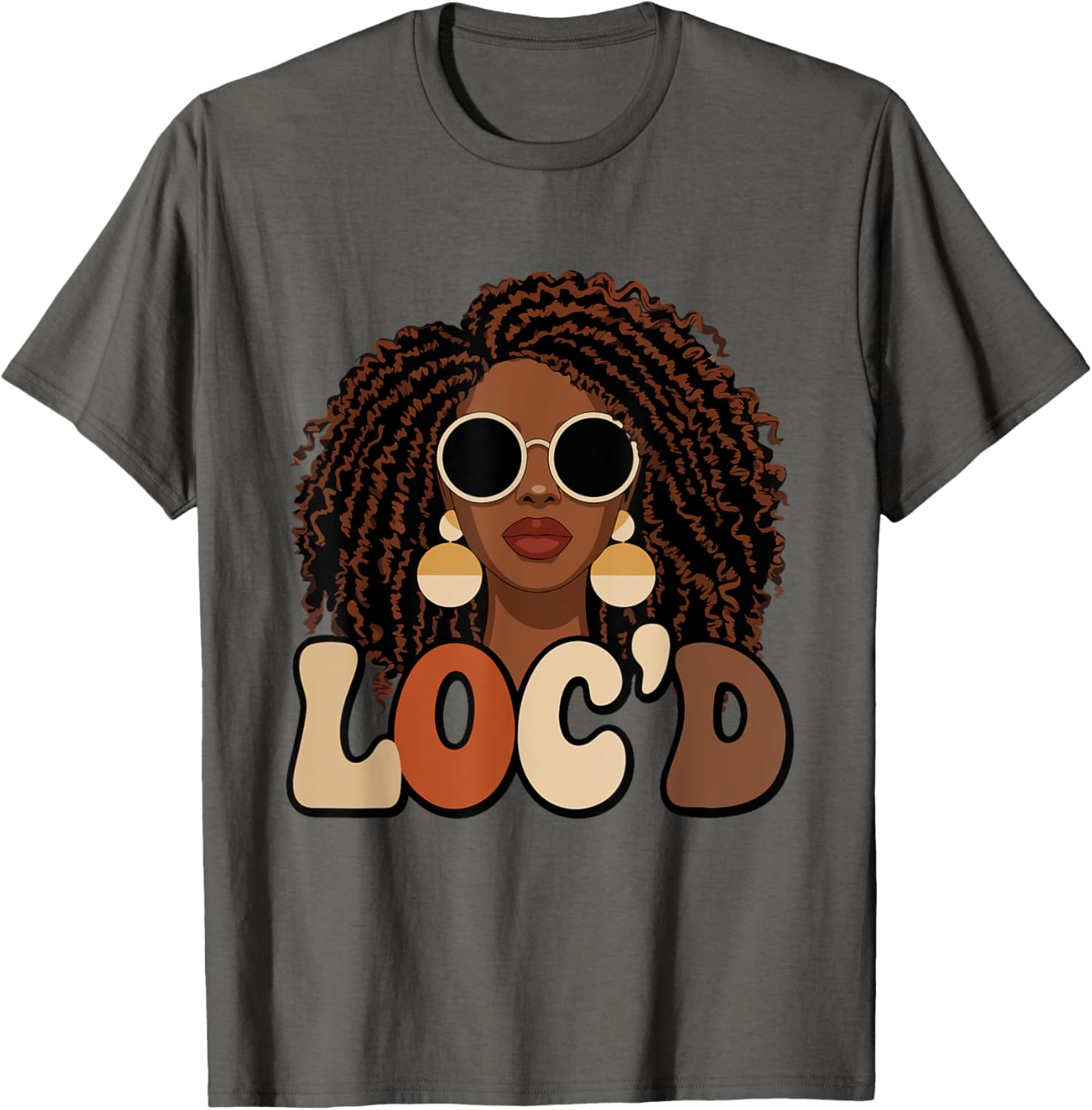 Loc'd For Life Afro Locs T-Shirt for Black Melanin Women Stylish Tee - 24