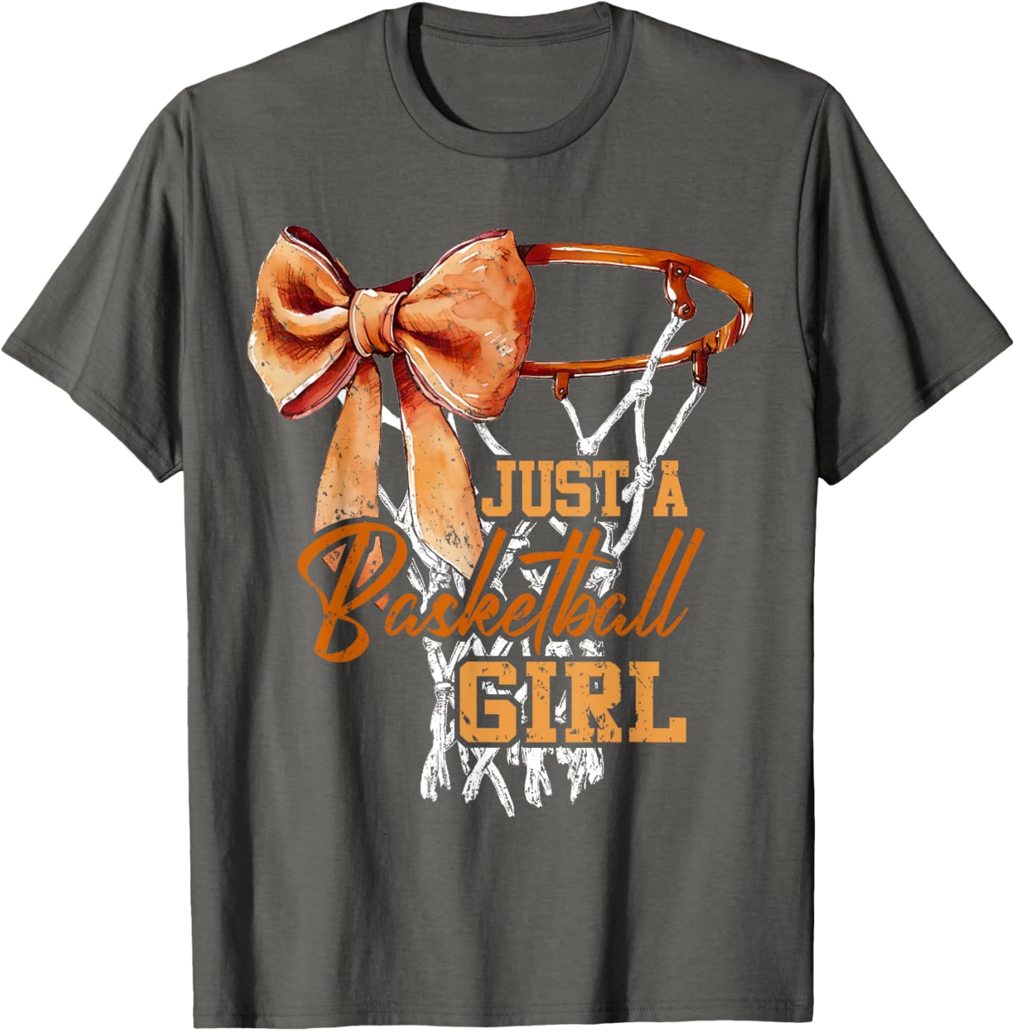 Just A Basketball Girl Cute Bow T-Shirt for Trendy Young Athletes - 7