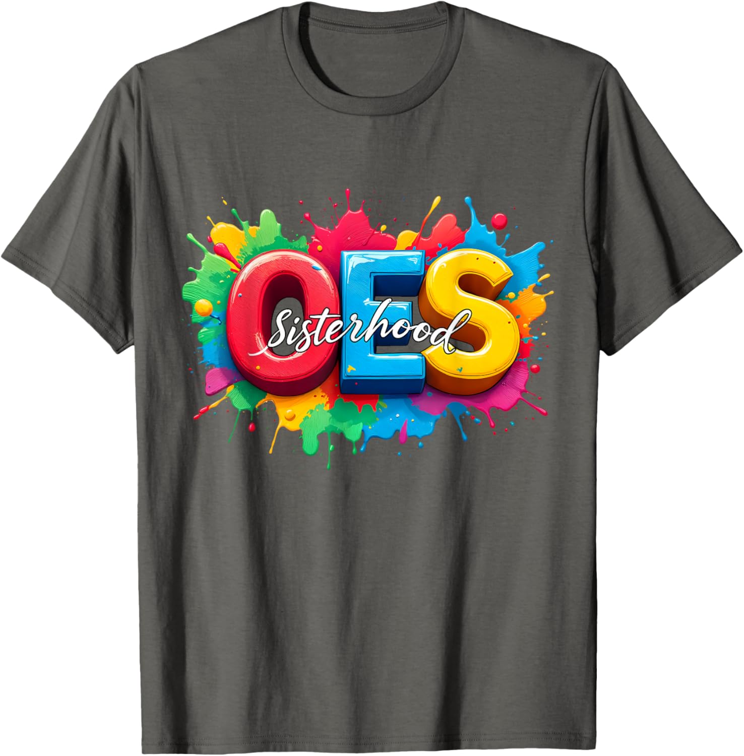Colorful OES Sisterhood Watercolor T-Shirt for Eastern Star Fans - 15