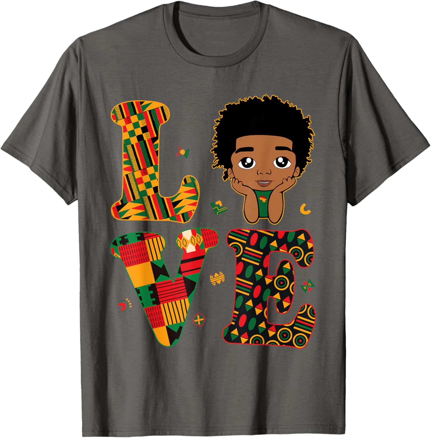 Proud LOVE African Kente Toddler Boys T-Shirt for Black History Month - 20