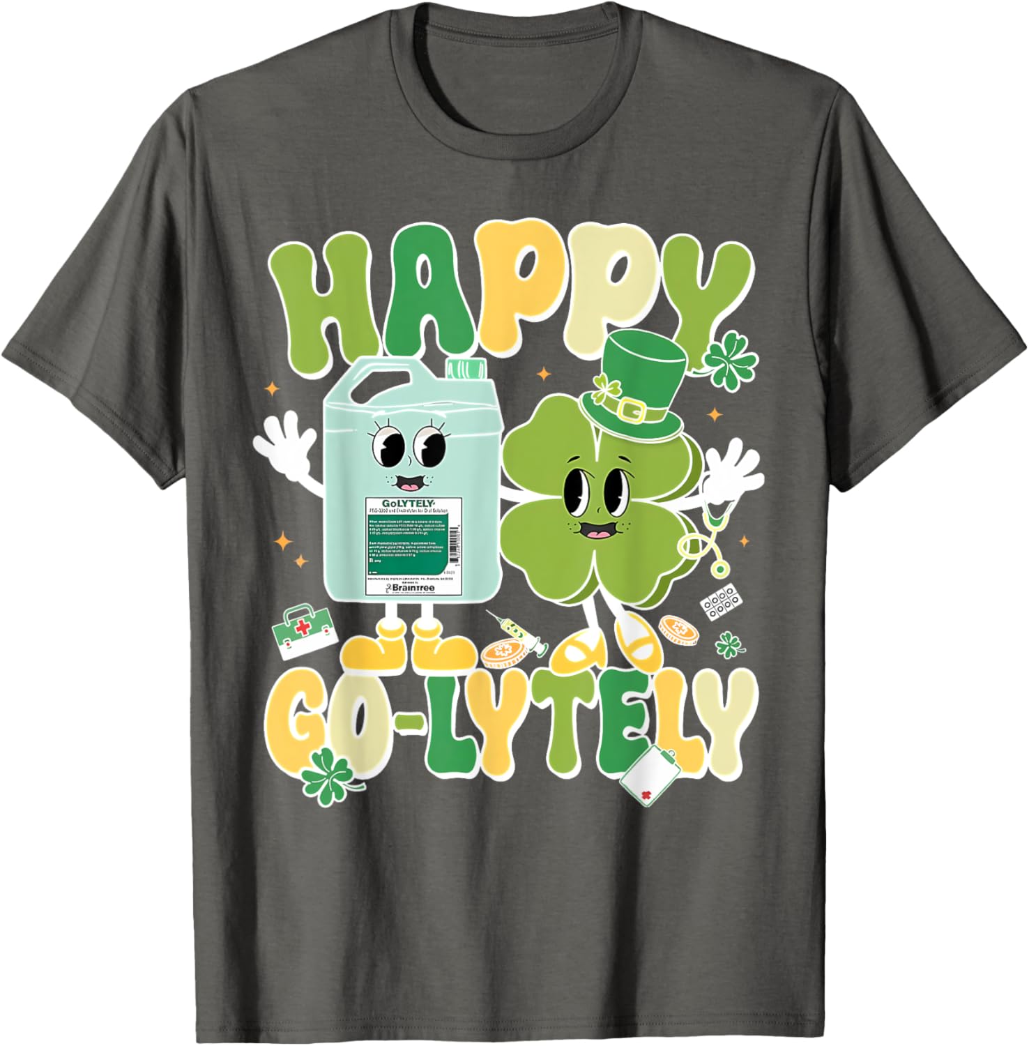 Happy Go-Lytely St Patrick's Day GI Nursing Humor T-Shirt for Fun Nurses - 9