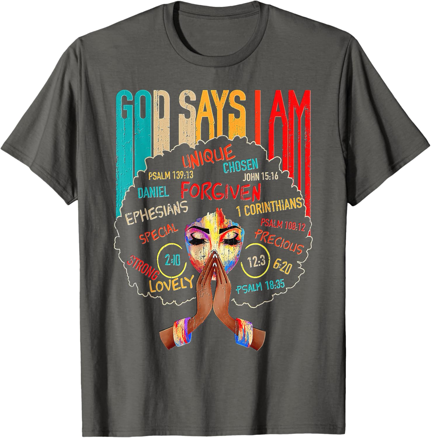 Empowerment T-Shirt for Black Girls - God Says I Am Statement Tee - 10