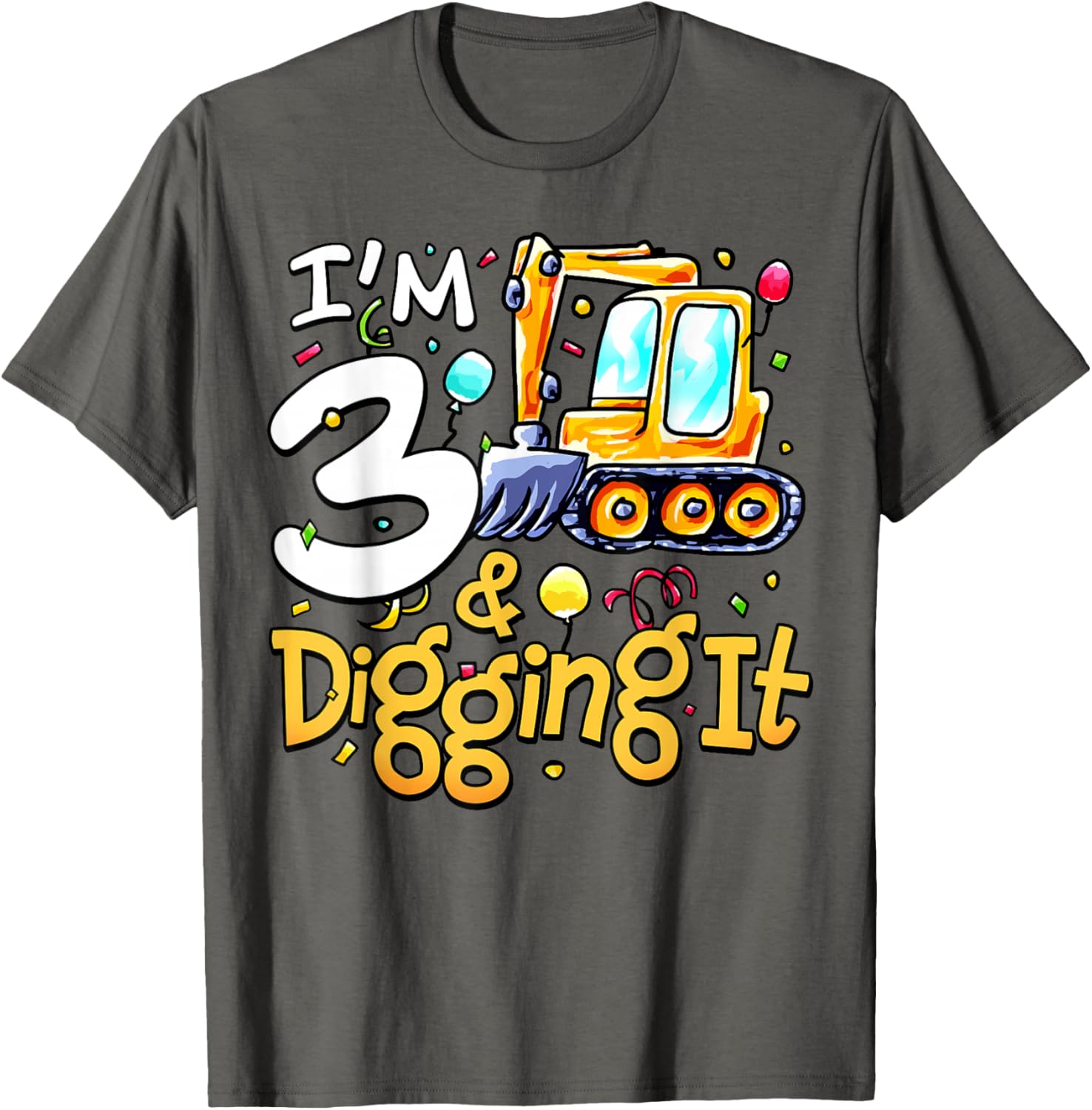 Construction Themed 3rd Birthday Shirt for Boys Cute T-Shirt Gift - 5
