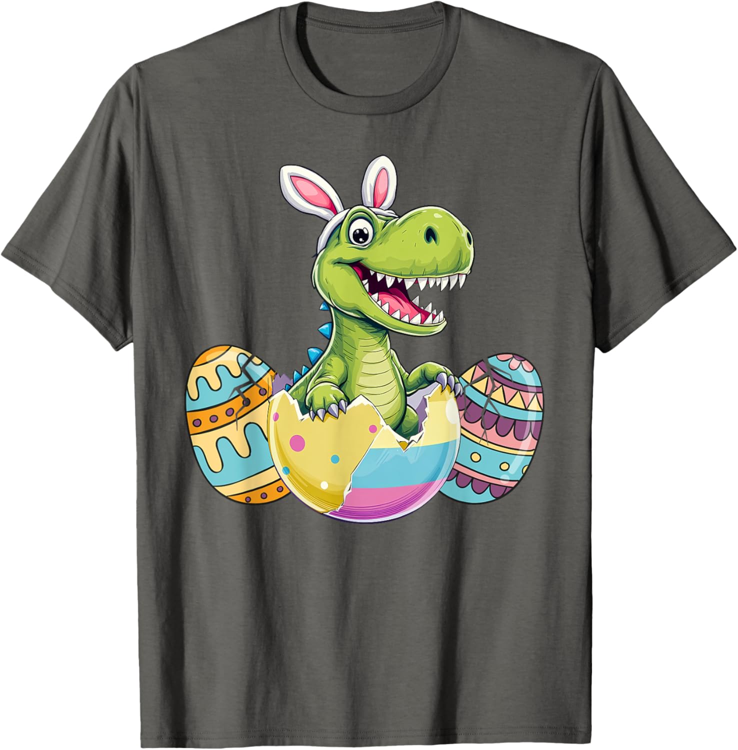 Happy Easter Dinosaur Bunny Ears T Rex Kids T-Shirt for Boys - 10