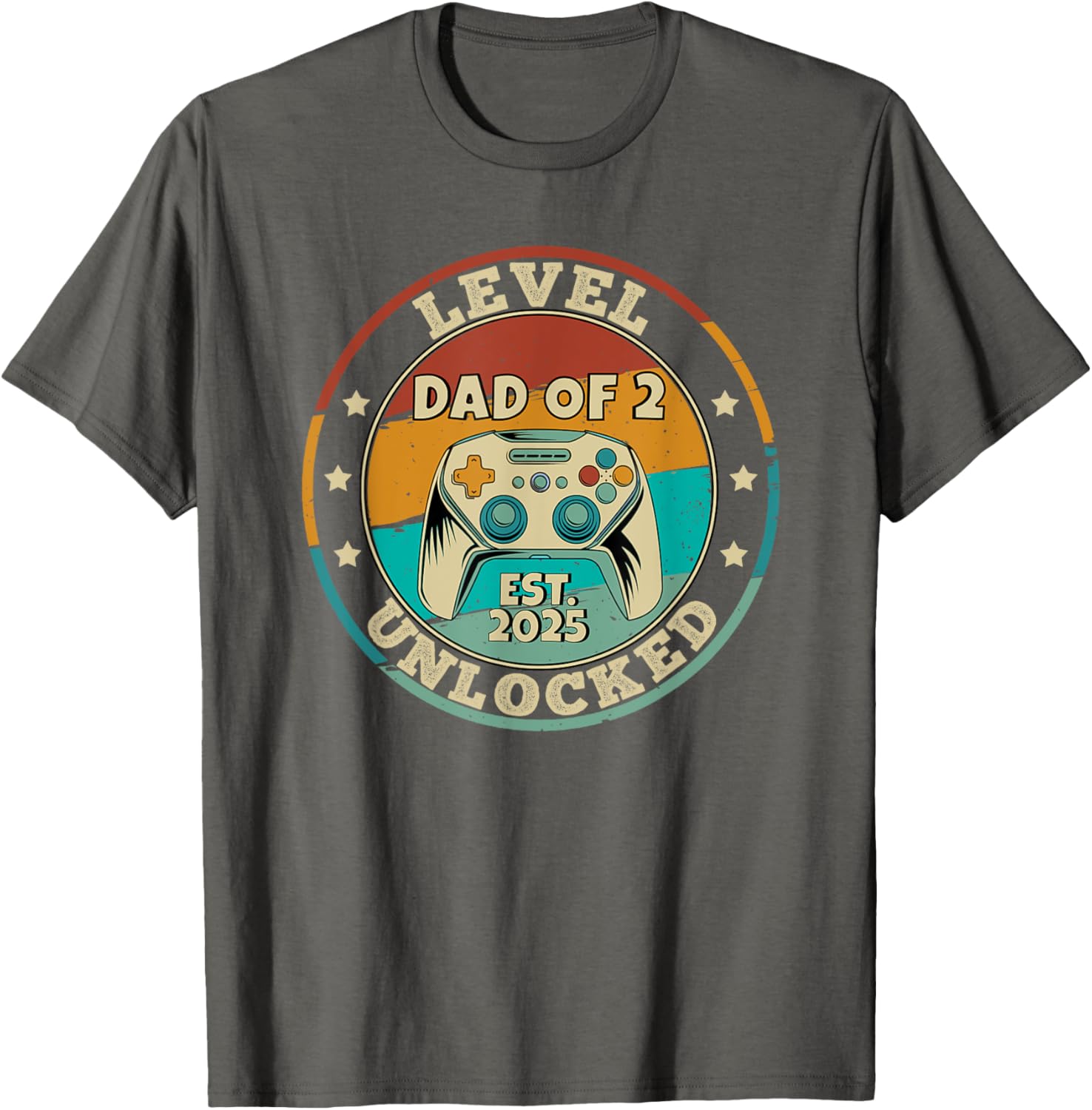 Promoted to Daddy Again 2025 T-Shirt for Proud Dads of 2 Kids - 8