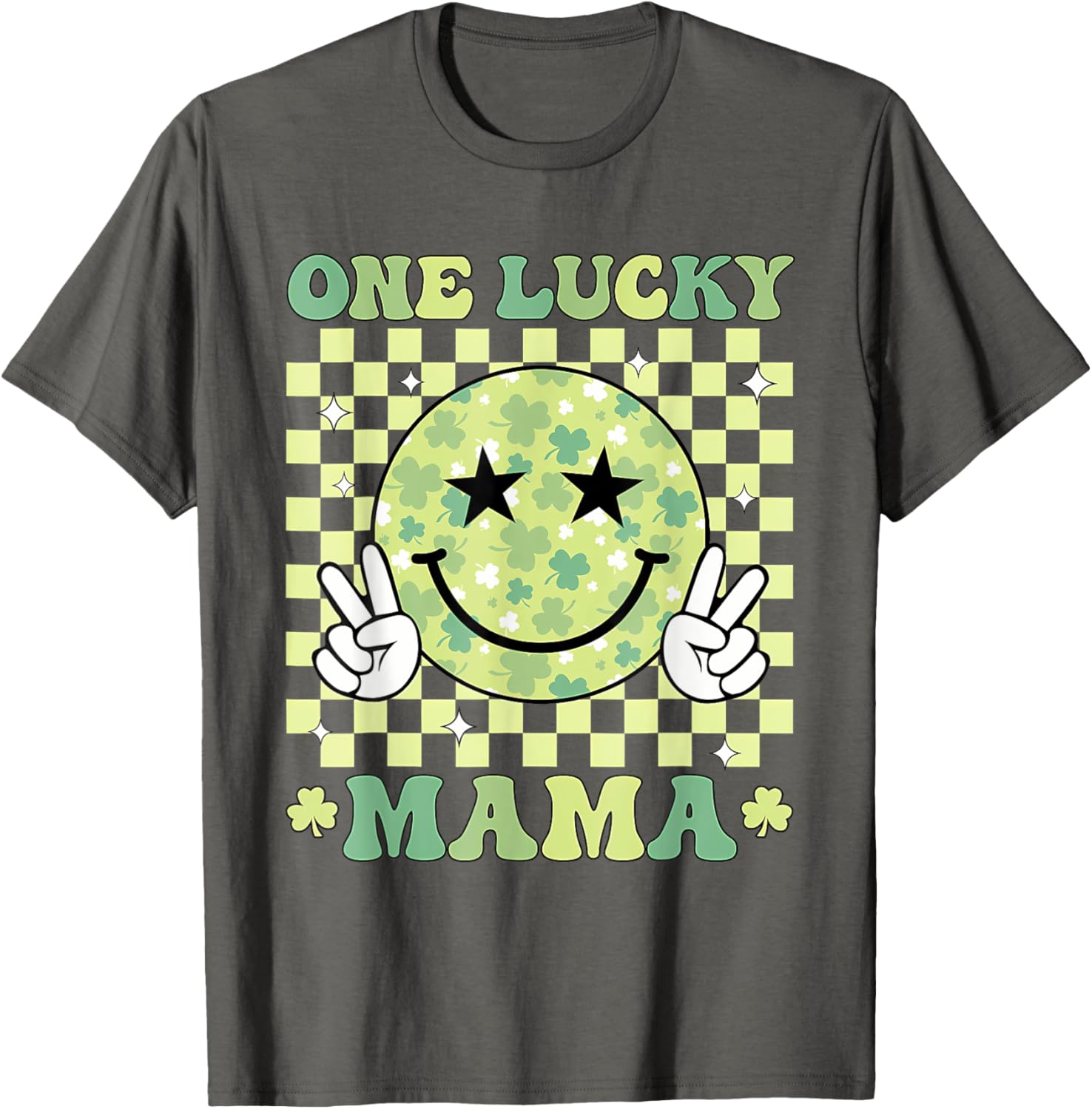 One Lucky Mama St Patricks Day 2025 Retro T-Shirt for Moms - 9