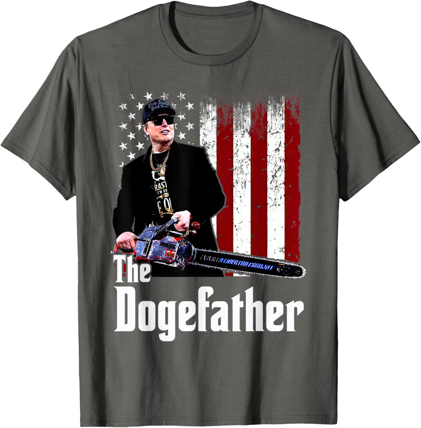 The Dogefather Chainsaw USA Flag T-Shirt for Men and Women - 4