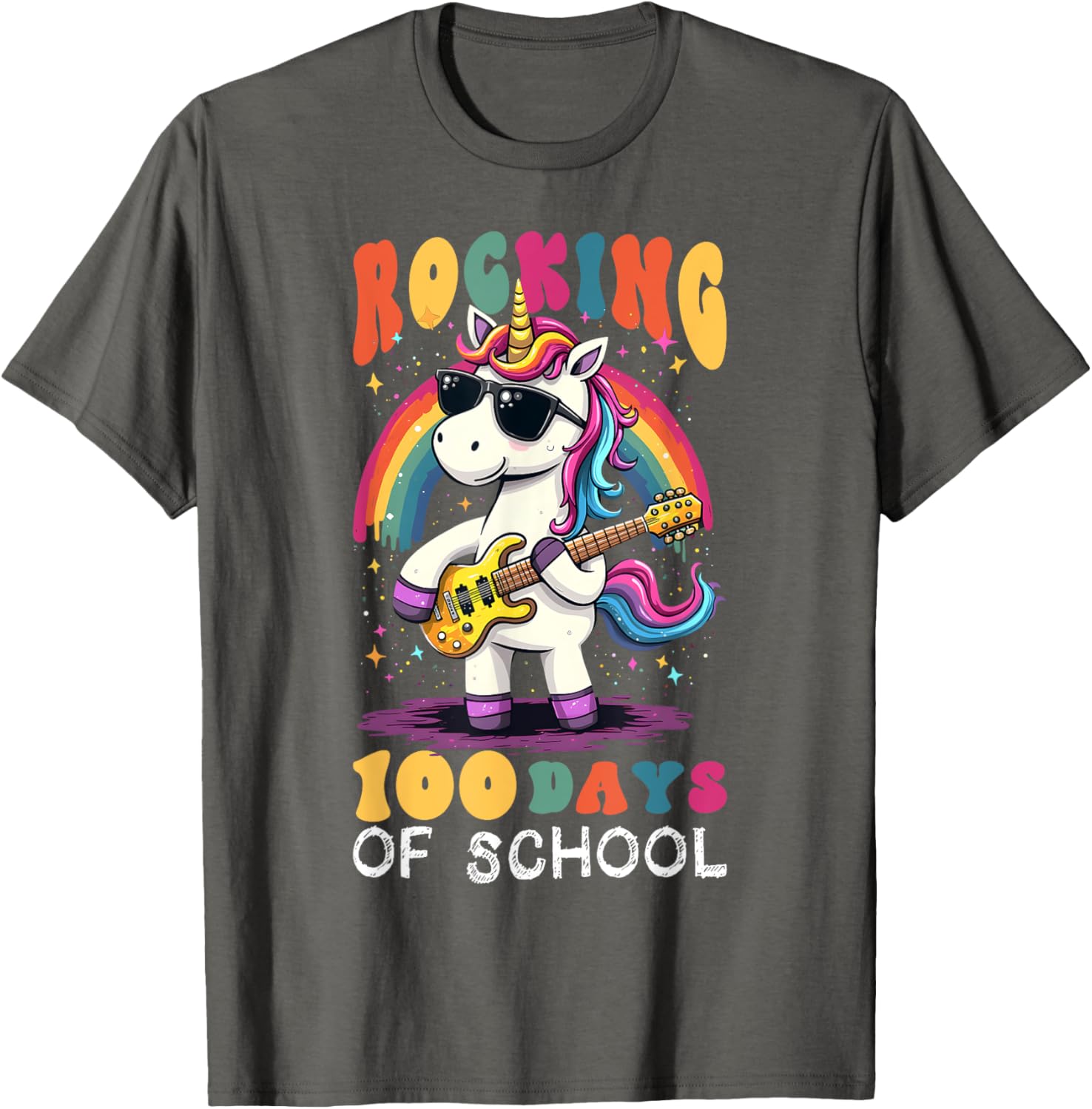 Unicorn 100 Days of School Teacher T-Shirt for Magical Celebrations - 16