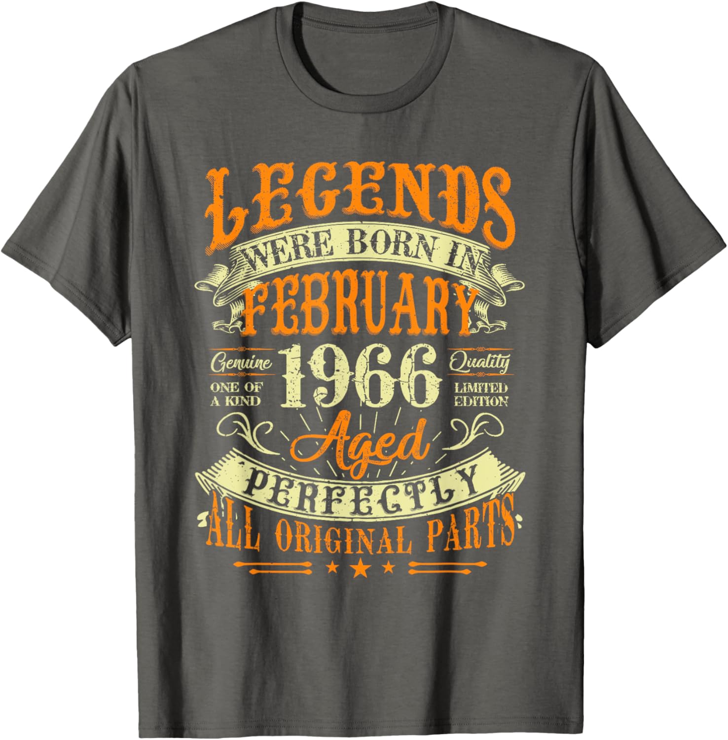 59th Birthday Gift T-Shirt for Legends Born February 1966 Stylish Design - 4
