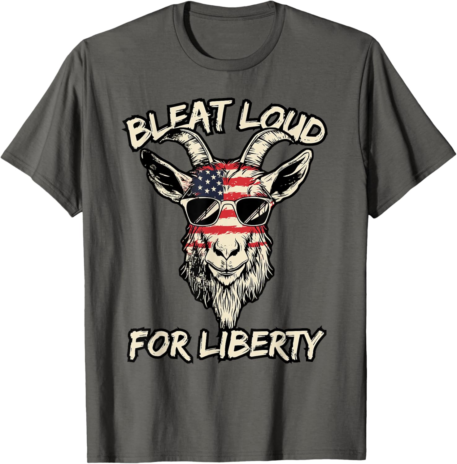 Cool American Goat in Sunglasses USA Flag T-Shirt for Patriotic Style - 12