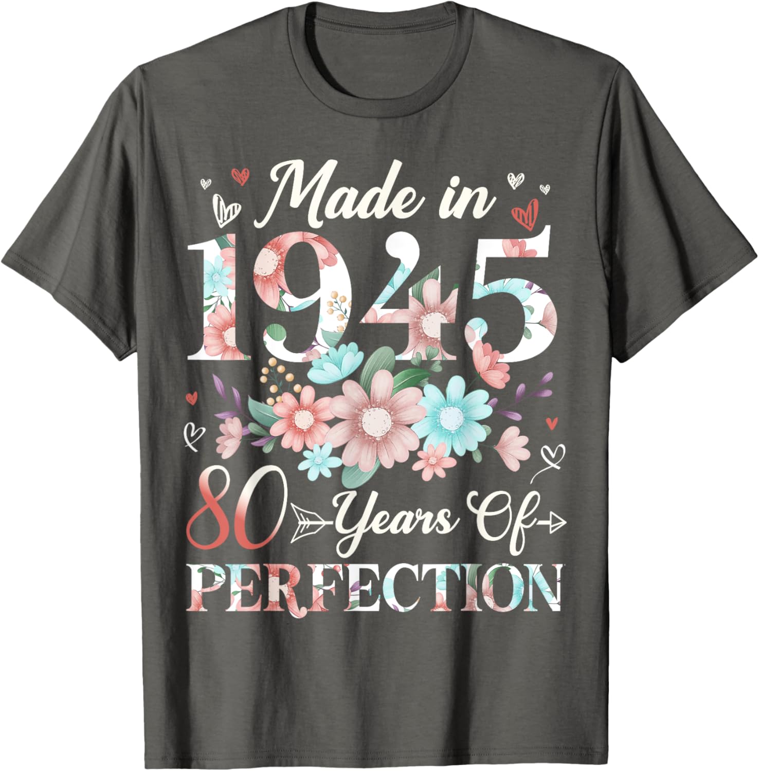 Floral 80th Birthday T-Shirt for Women - Celebrating 80 Years of Joy - 19