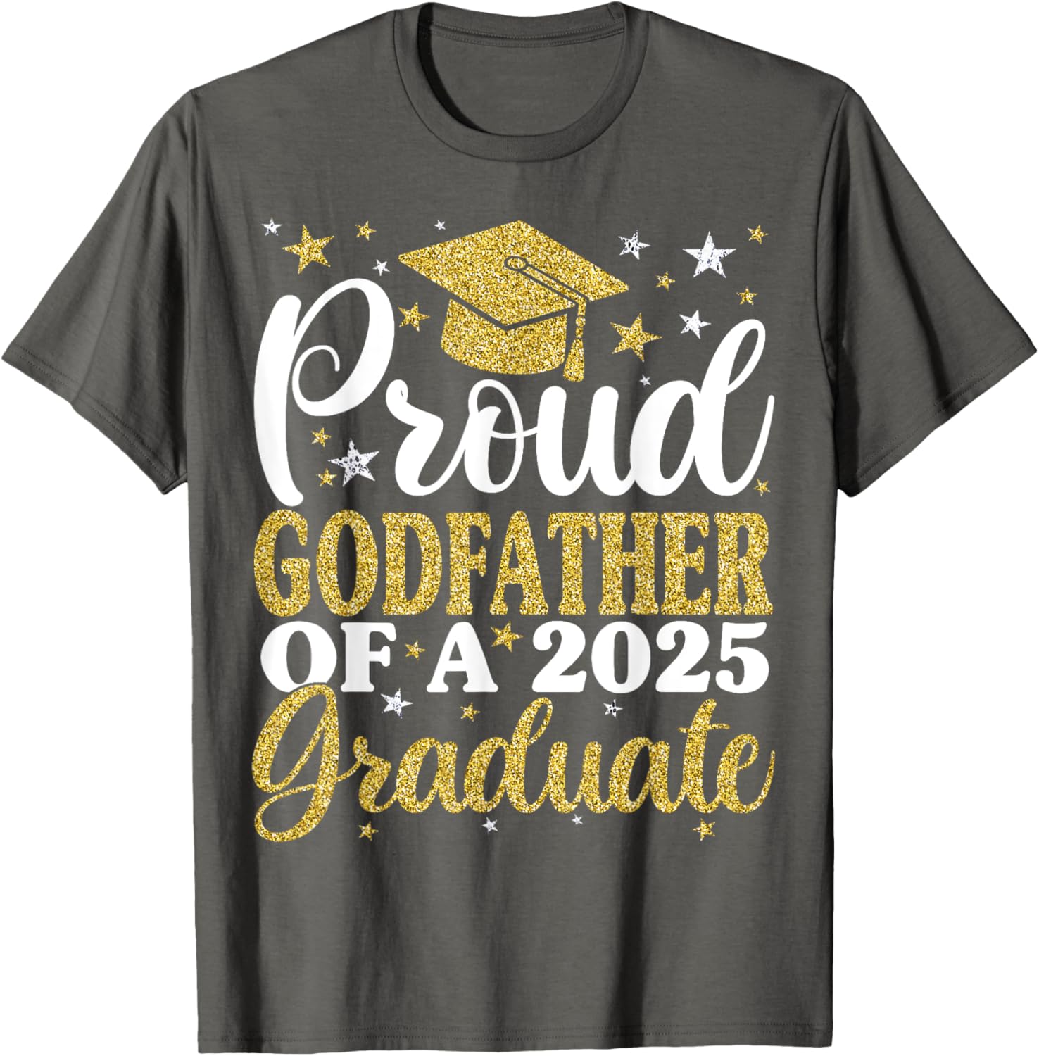 Proud Godfather of 2025 Graduate T-Shirt for Family Celebrations - 17