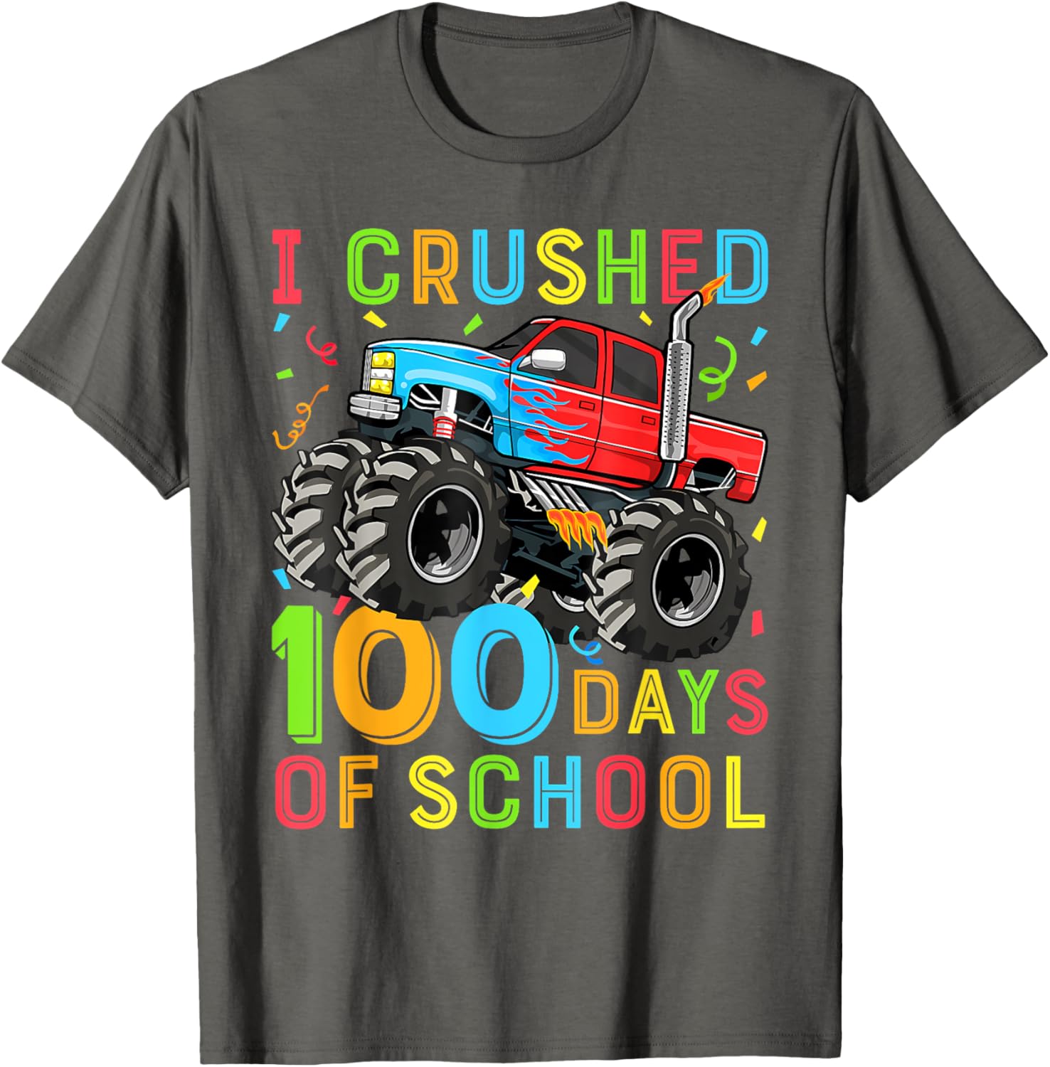 100 Days of School Monster Truck Shirt for Boys Fun 100th Day Outfit - 23