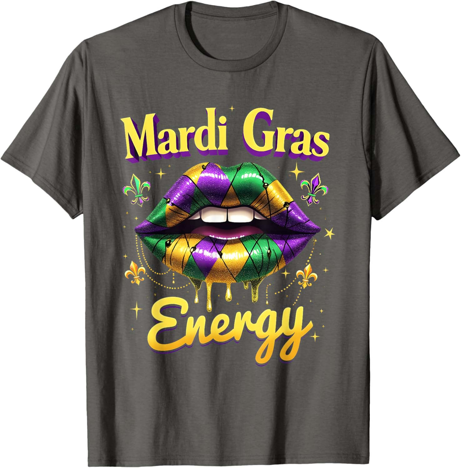 Mardi Gras Energy Carnival Lips T-Shirt New Orleans 2025 Costume Wear - 22