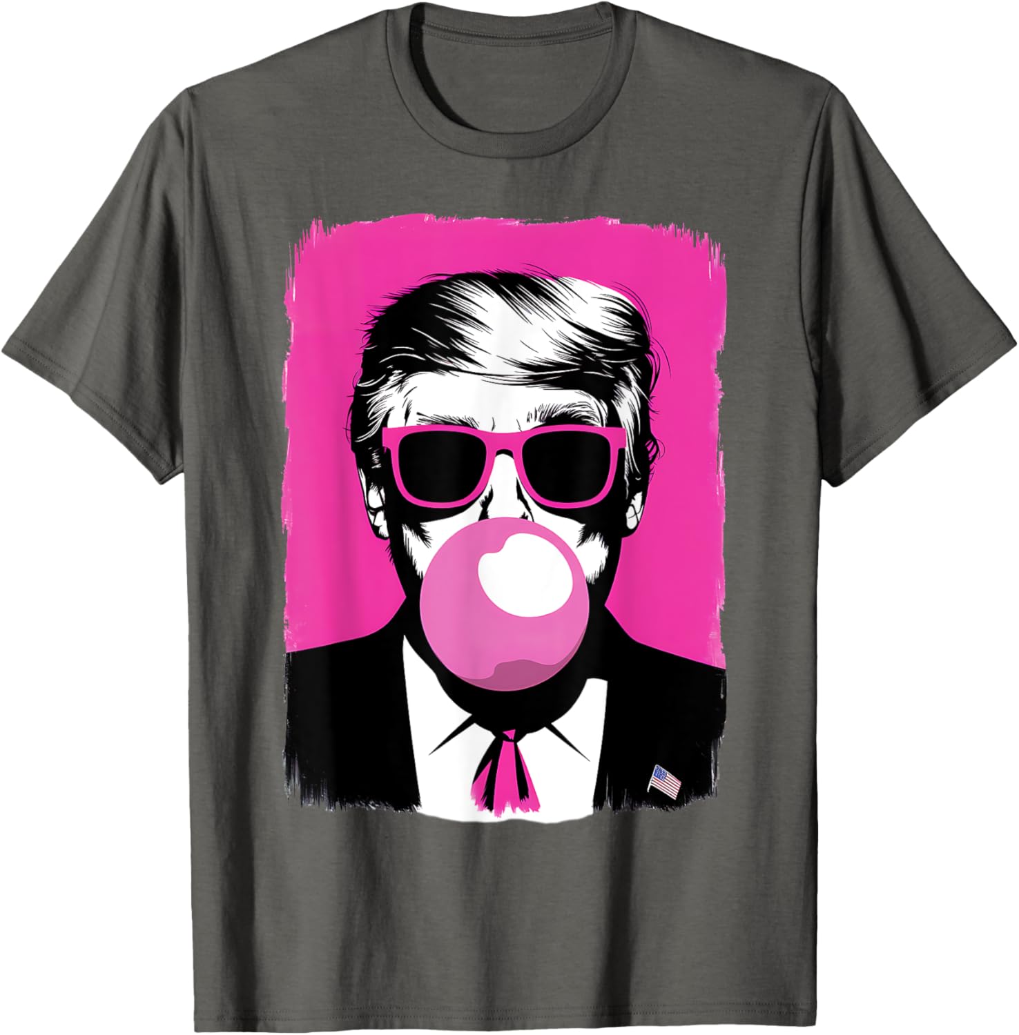 Funny Trump Pink Bubble Gum Sunglasses T-Shirt for Trendy Style - 18