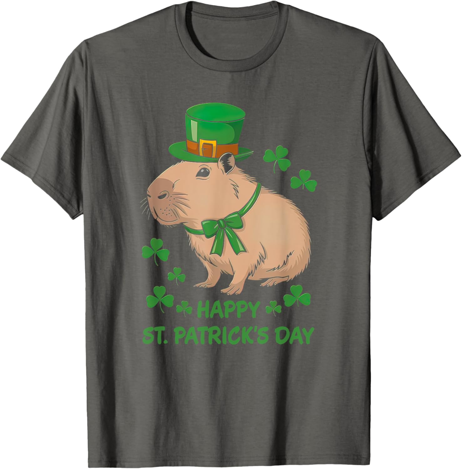 Cute Irish Capybara Leprechaun St. Patrick's Day T-Shirt for Fun Celebrations - 1