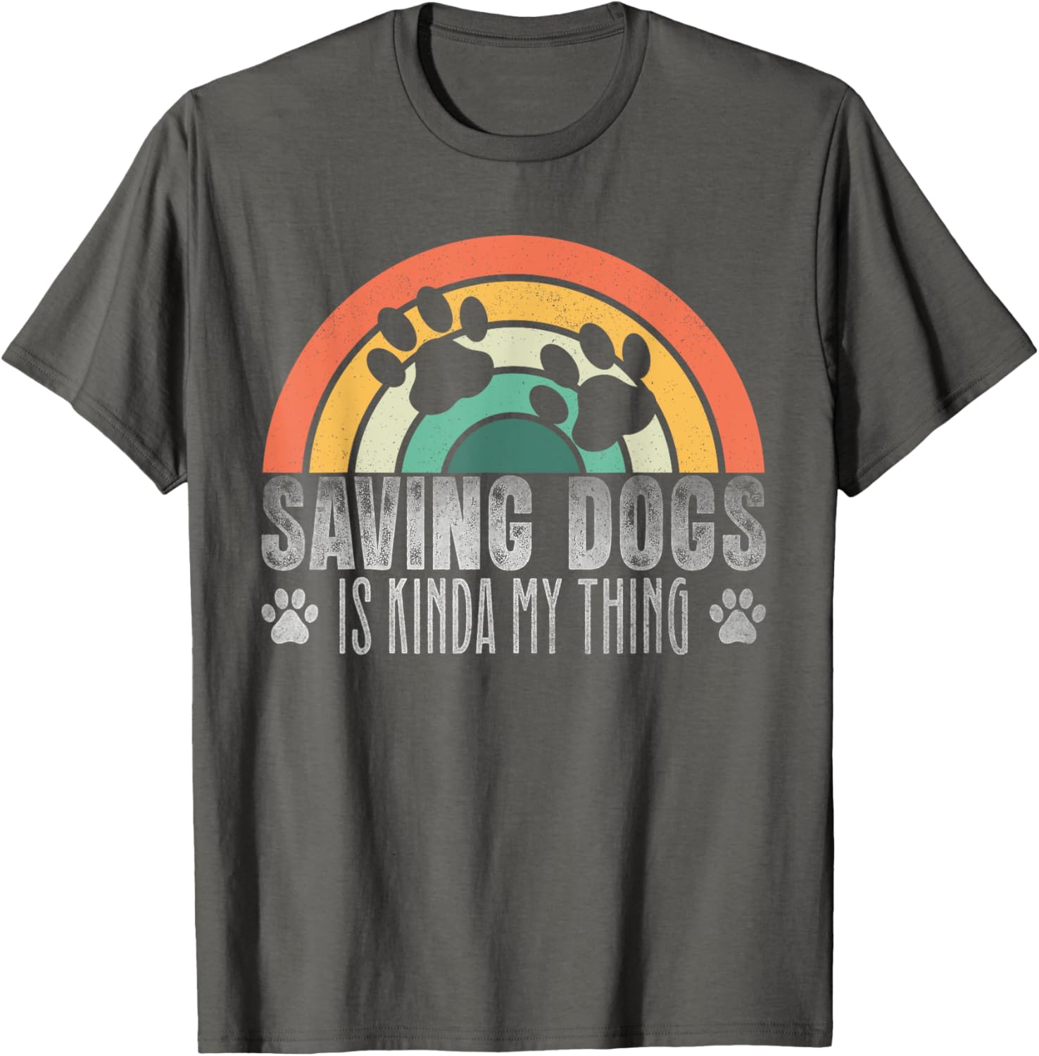 Vintage Dog Rescue Paw Print T-Shirt for Men and Women - Saving Dogs Style - 5