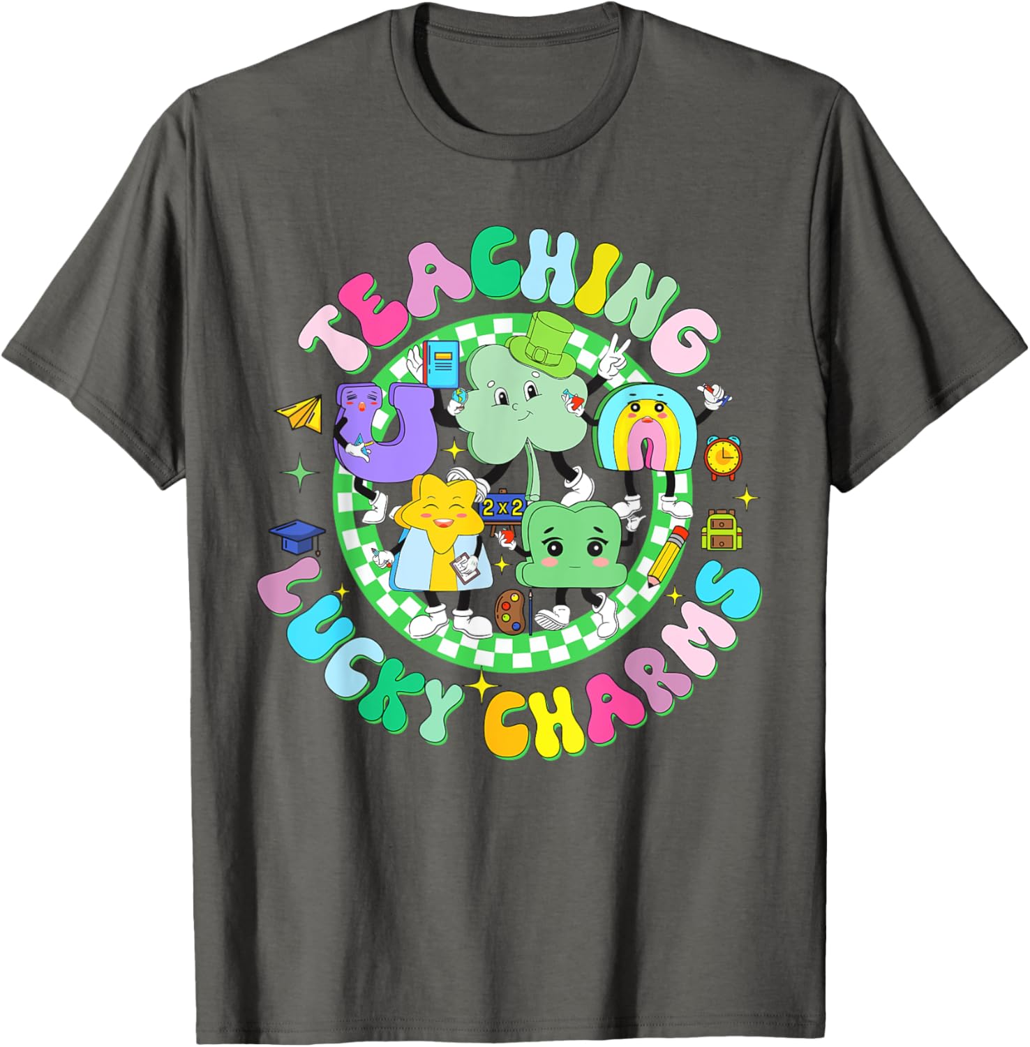 Lucky Charms St Patrick's Day Teacher T-Shirt for Classroom Fun - 11
