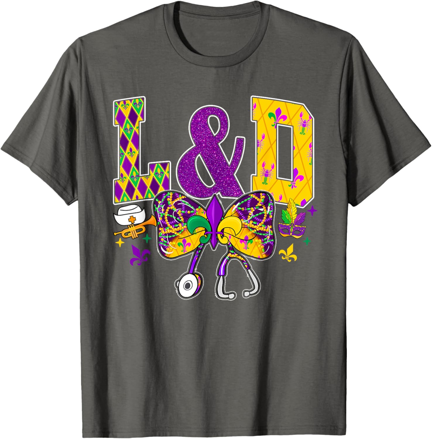 Funny Mardi Gras Coquette Bow T-Shirt for Men and Women Carnival Fun - 10