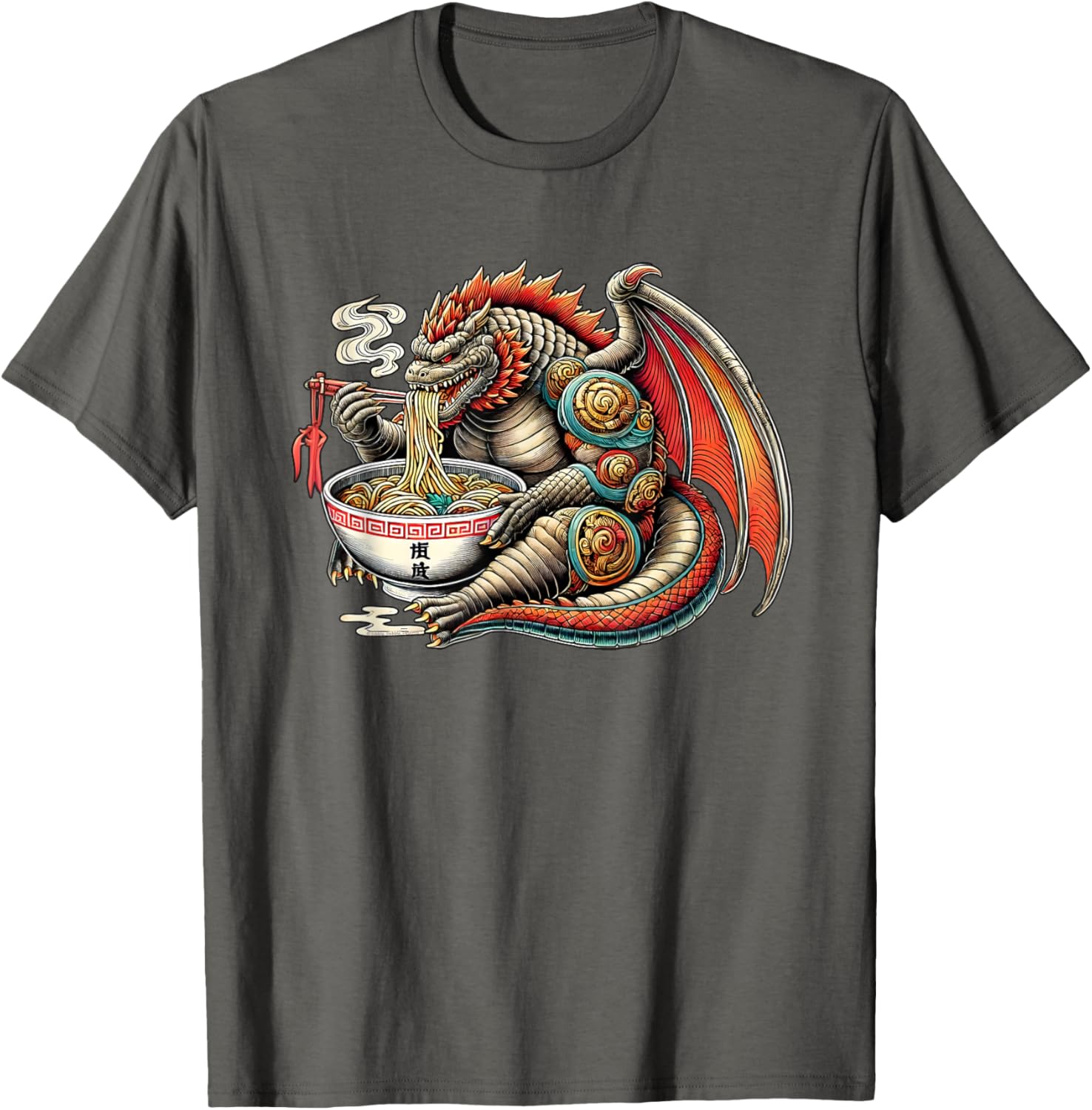 Funny Kaiju Dragon Ramen Monster T-Shirt for Japanese Culture Fans - 9
