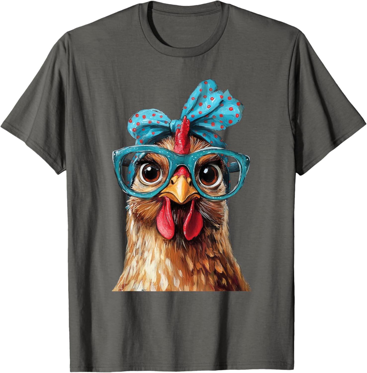 Cool Chicken in Bandana and Glasses Graphic T-Shirt for Fun Style - 2