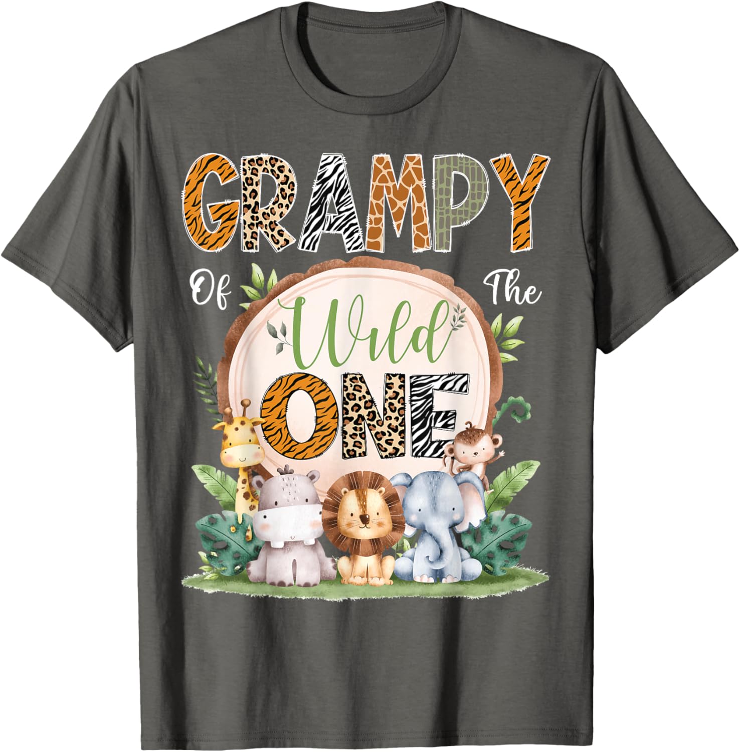 Grampy of the Wild One 1st Birthday Safari Jungle T-Shirt for Kids - 5